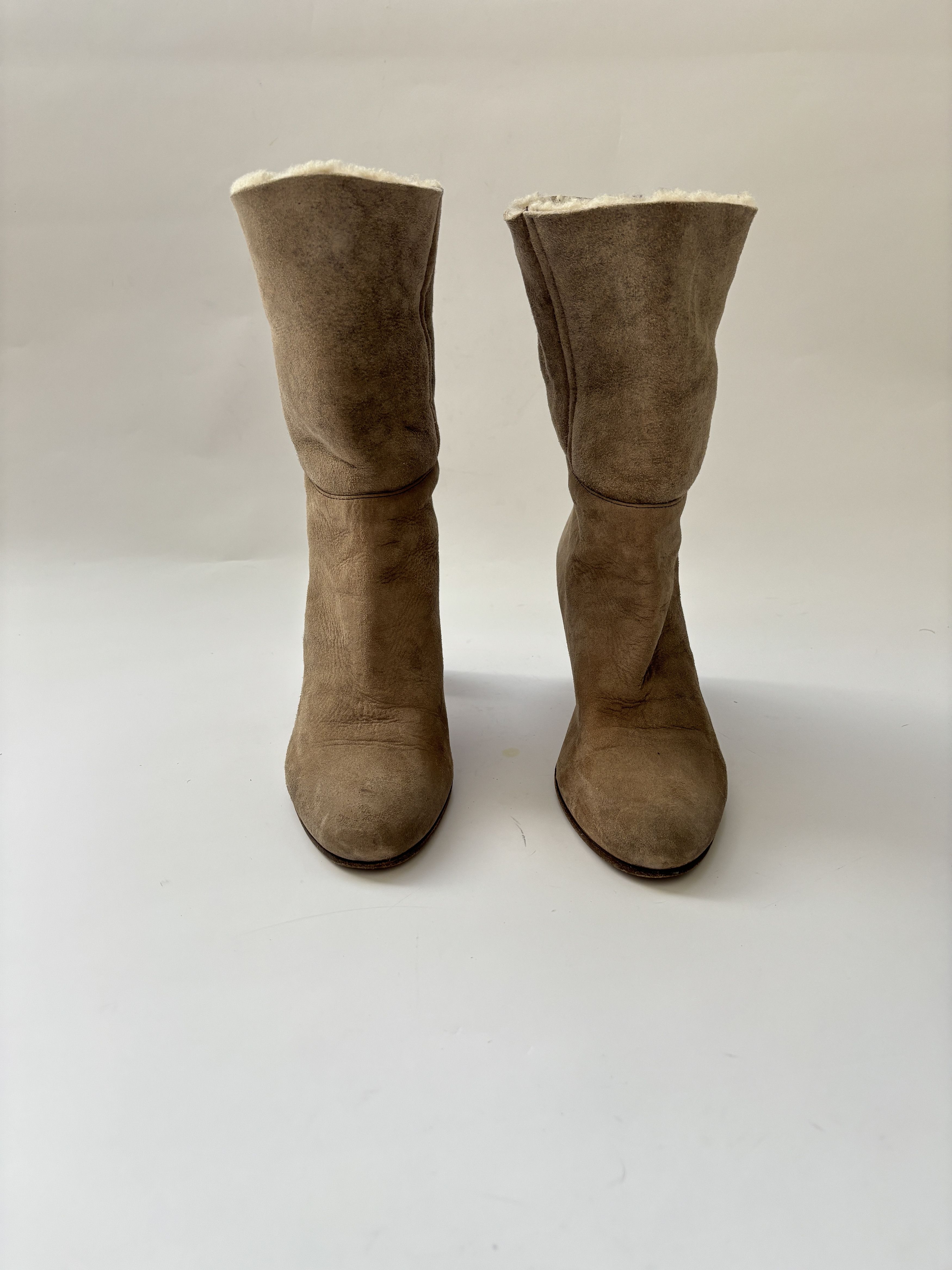Maison Margiela ⚡️QUICK SALE⚡️Maison Margiela Shearling Beige Mid Boots Size US 10 / IT 40 - 2 Thumbnail