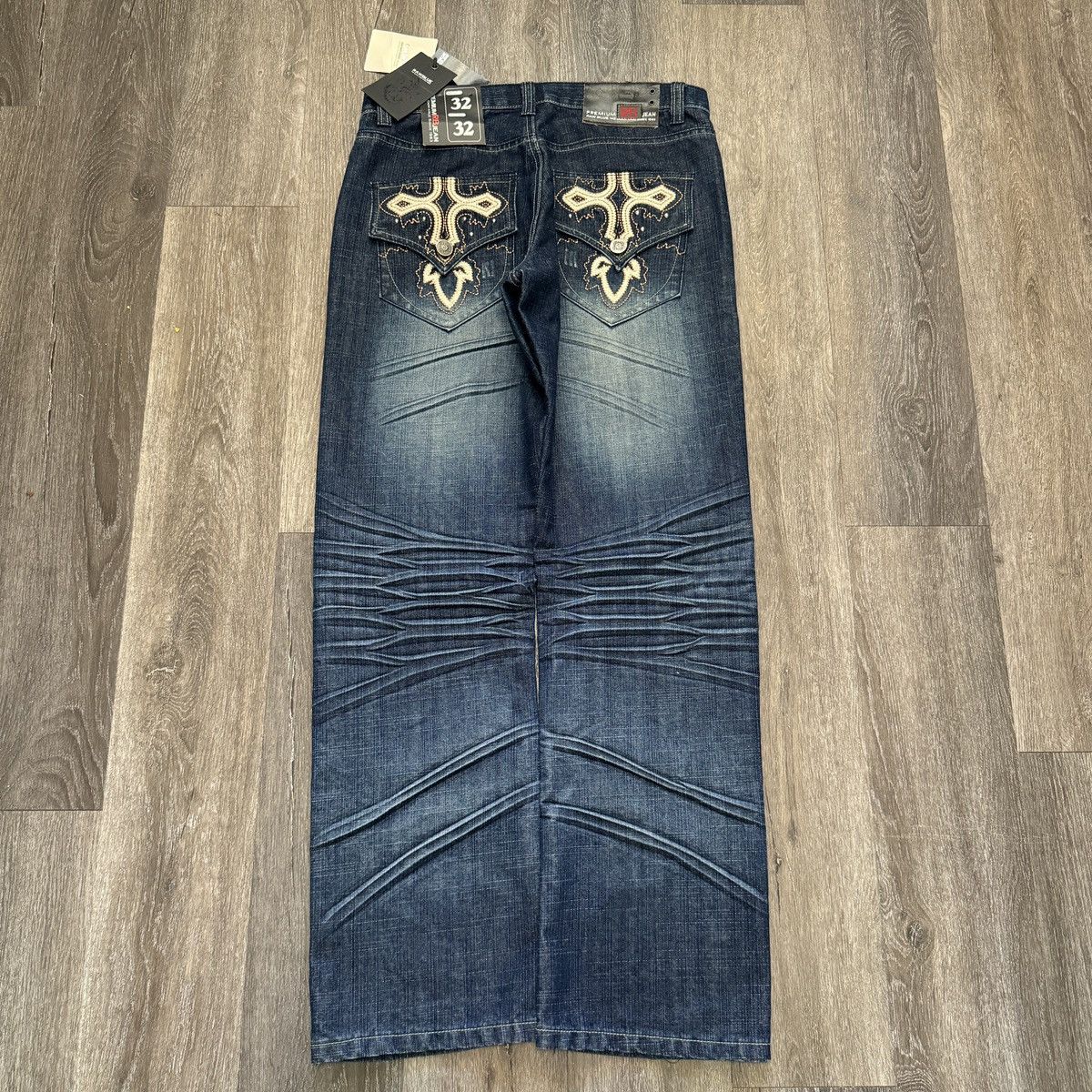 JNCO × Southpole × Vintage Vintage Y2K raw blue embroidered baggy wide leg cybergoth Size US 32 / EU 48 - 1 Thumbnail