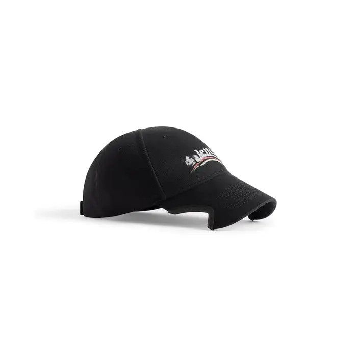 Balenciaga o1s1wg110126 Size: OS / Political Stencil Hat / Cap in Black Size ONE SIZE - 2 Thumbnail