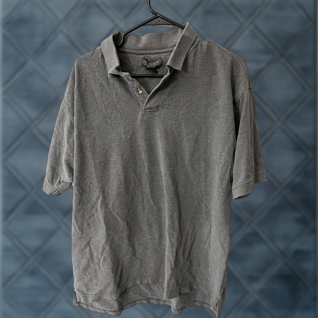 Van Heusen Men's Van Heusen Polo Shirt Short Sleeve Gray Solid Size Large Size US L / EU 52-54 / 3 - 1 Thumbnail