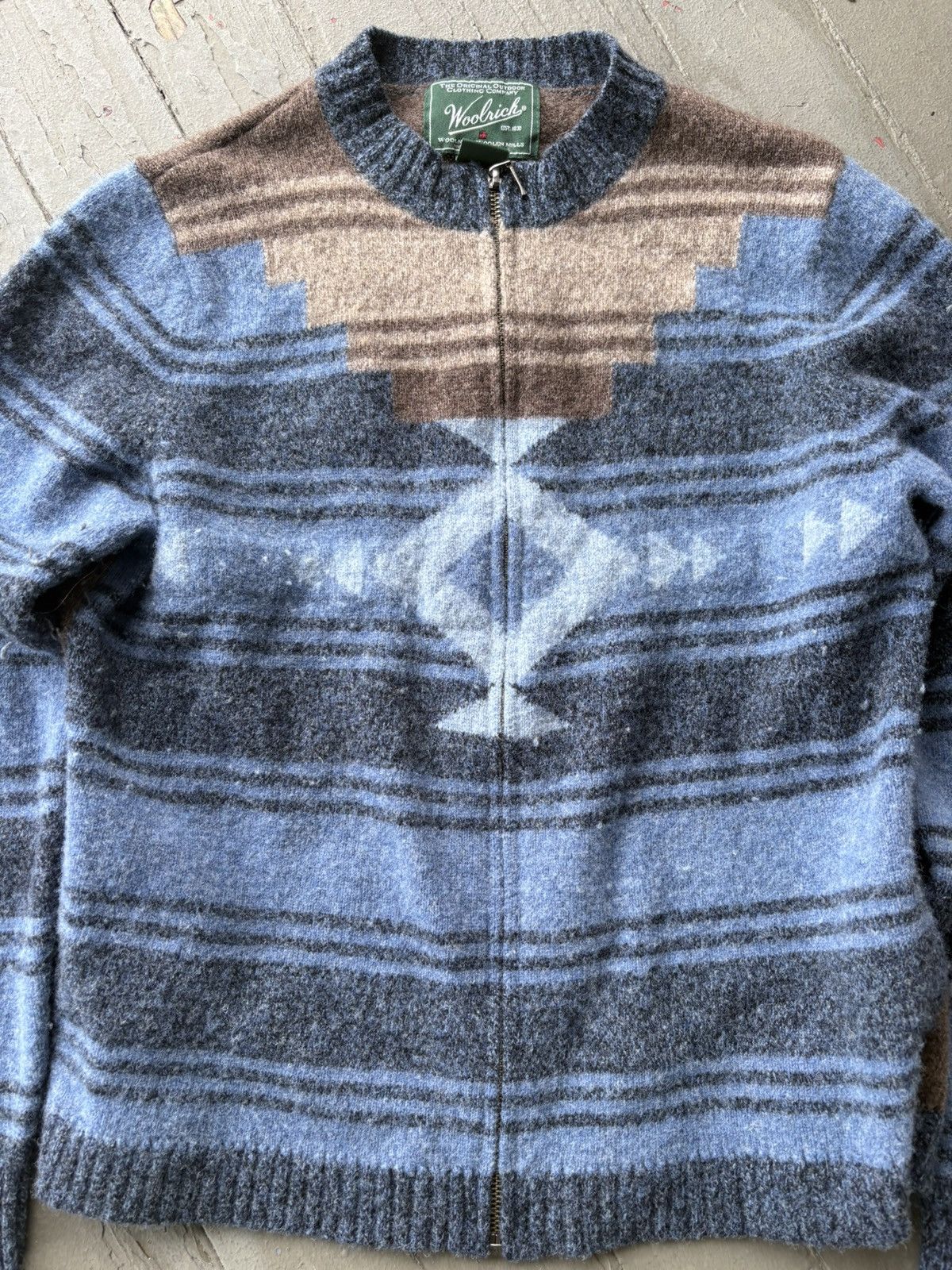 Woolrich Woolen Mills Vintage woolrich lambs wool zip up aztec sweater Size M / US 6-8 / IT 42-44 - 2 Thumbnail