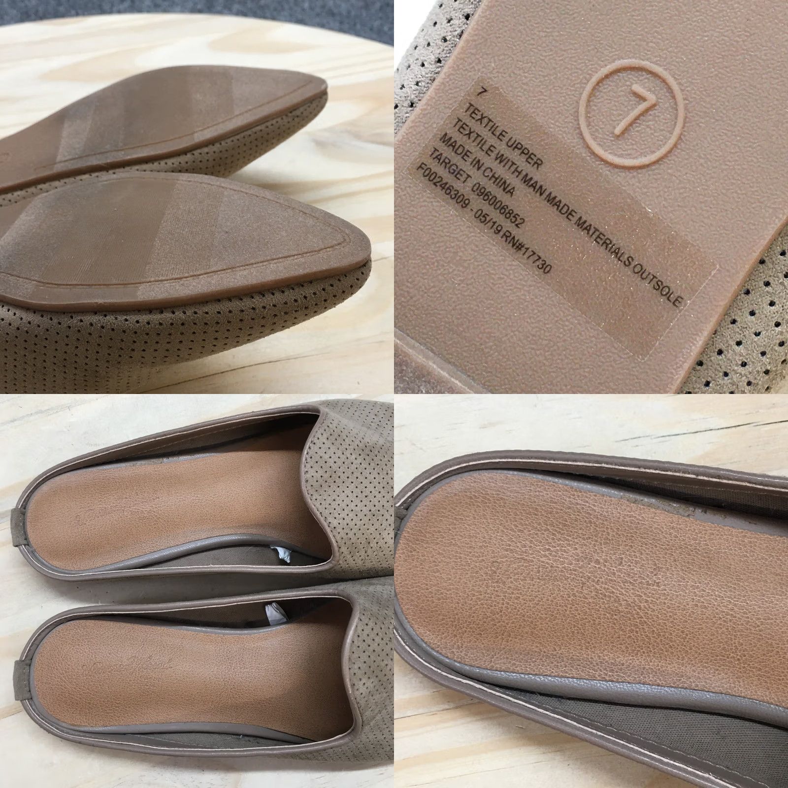 Vintage Universal Thread Sandals Womens Casual Slip On Pointed Toe Mules Brown Fabric Size US 7 / IT 37 - 9 Thumbnail