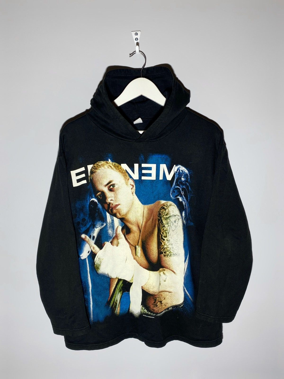 image of Vintage Eminem Slim Shady 2004 Rap Band Hoodie in Black, Men's (Size Medium)