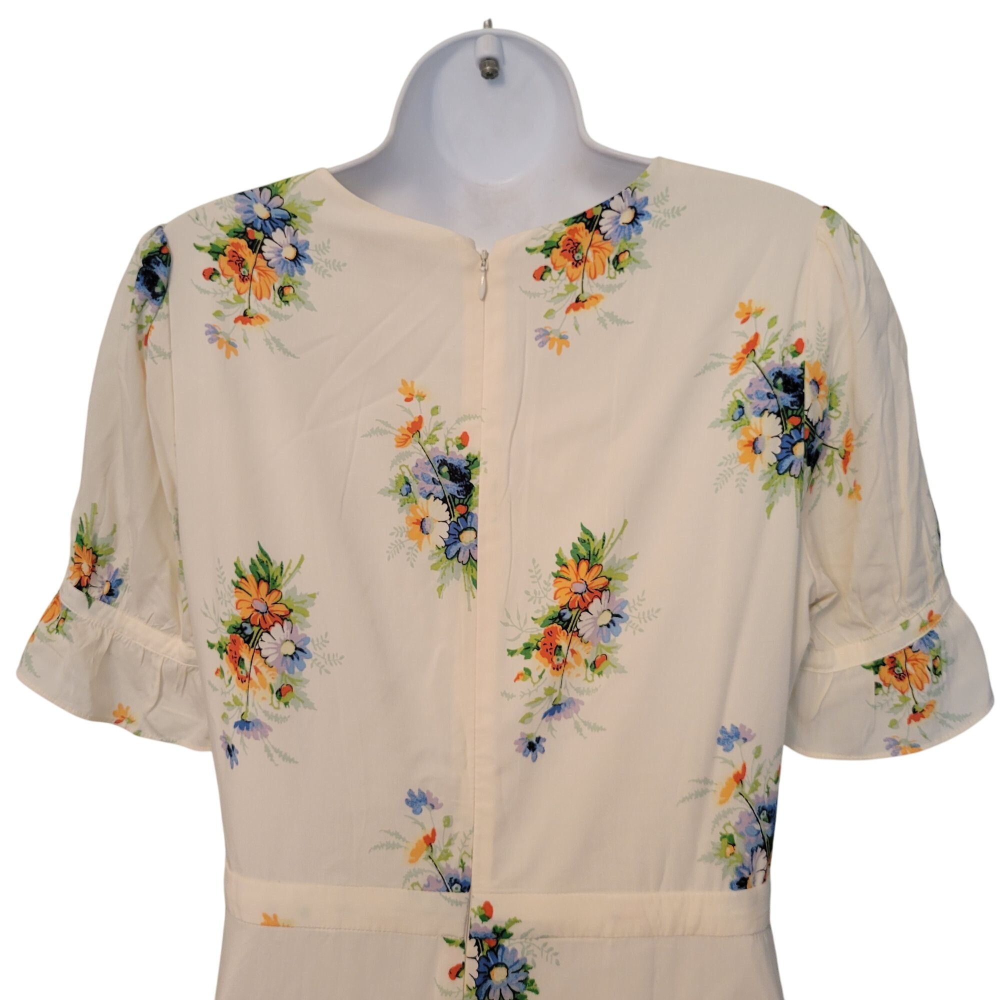 Madewell Madewell 6 Floral Wrap Ivory Ruffle Sleeve Maxi Dress Classi Size M / US 6-8 / IT 42-44 - 8 Thumbnail