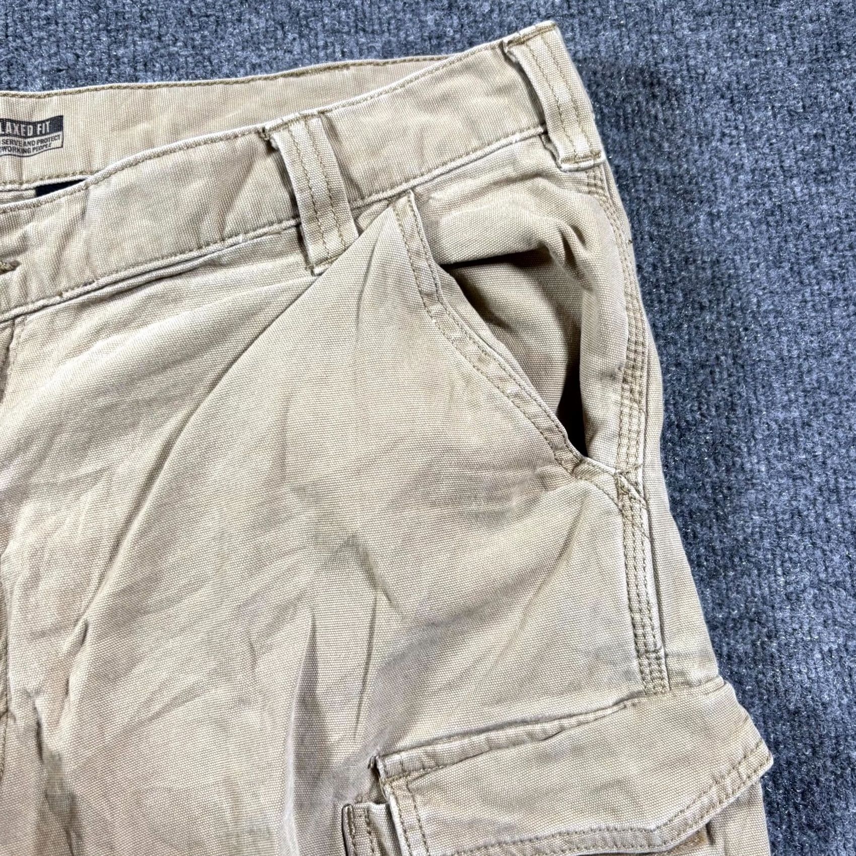 Carhartt Carhartt Mens 42x34 Beige Rigby Cargo Pants Relaxed Fit Straight Leg Workwear Size US 42 / EU 58 - 3 Thumbnail