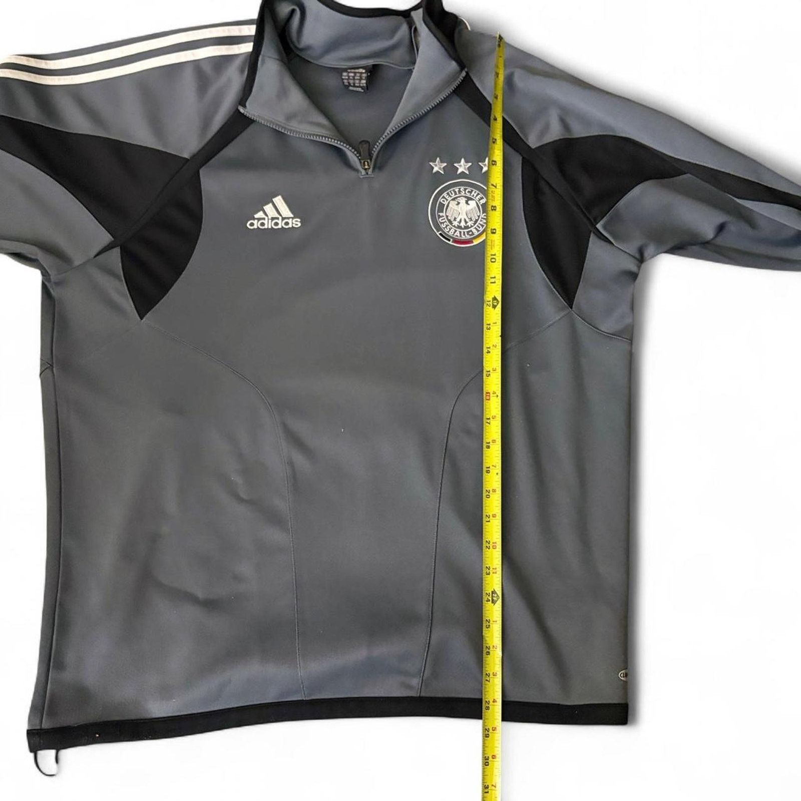 Adidas Adidas germany 2000s grey drill quarter zip jacket XL mens Size US XL / EU 56 / 4 - 6 Thumbnail