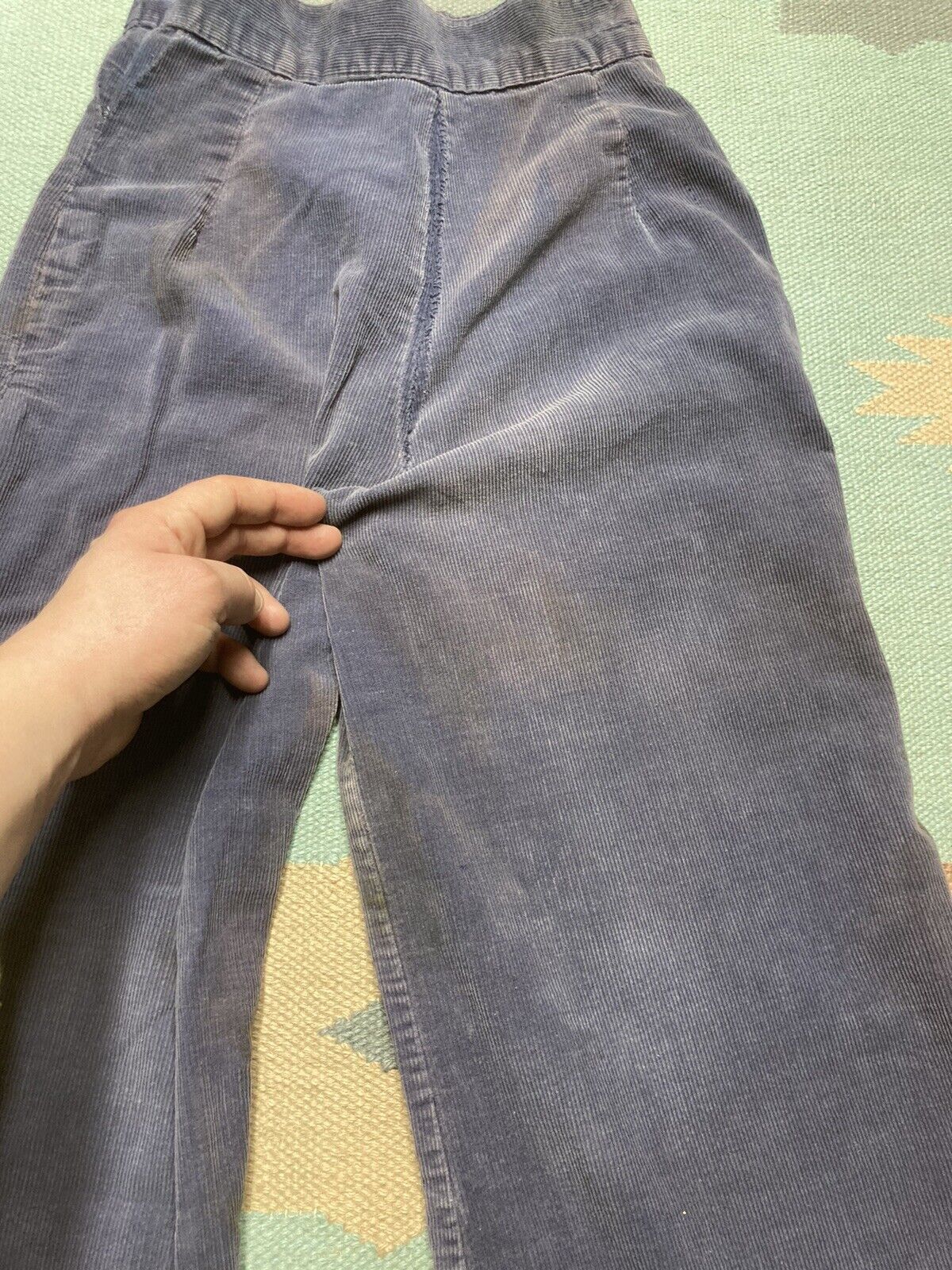 Vintage 70s corduroy bell bottoms elephant flare pants faded 22x33 Size 22" - 10 Thumbnail