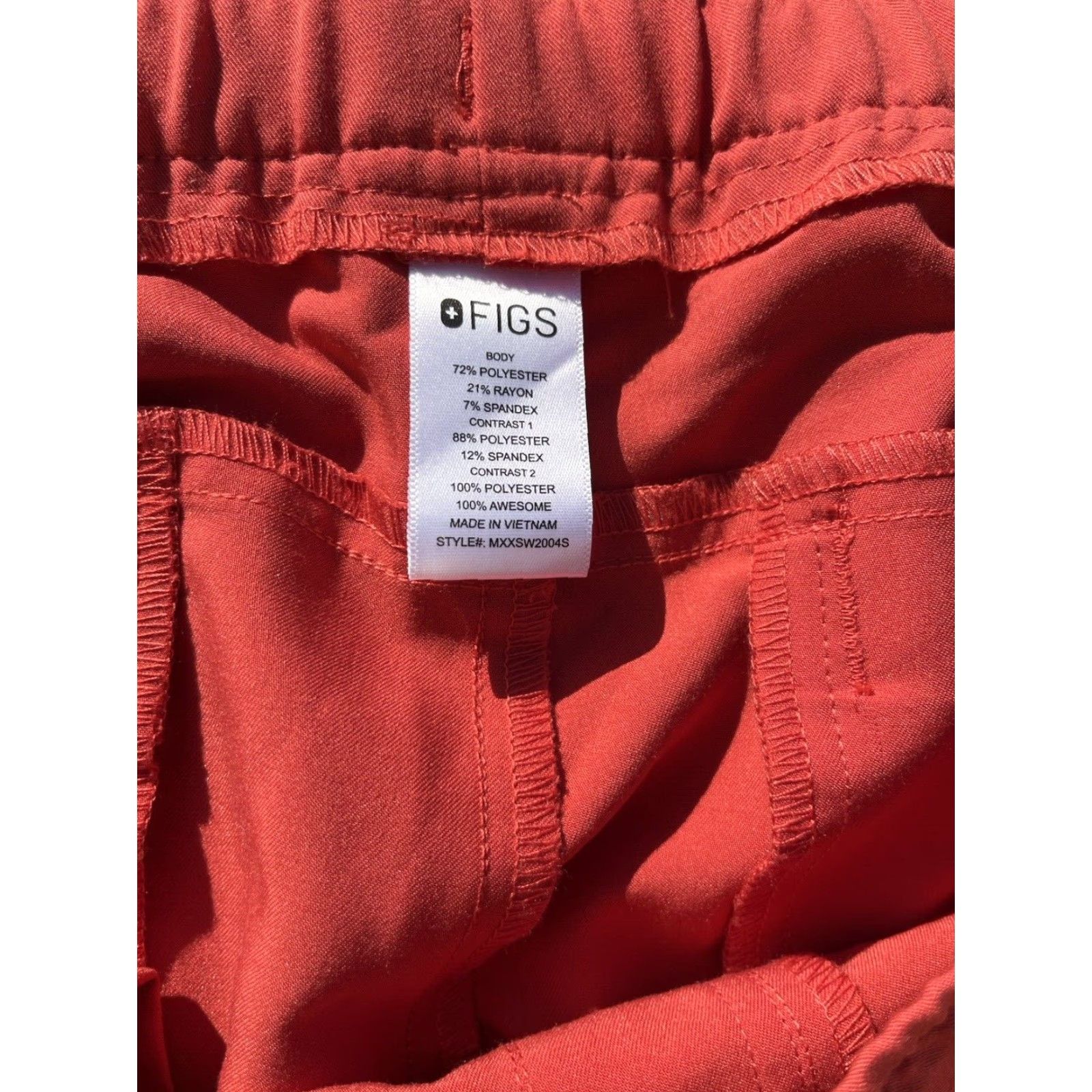 Pinko FIGS Unisex Scrubs Coral Pink Pants 2XL Medical Hospice ER Nurse Tapered String Size US 39 - 4 Thumbnail