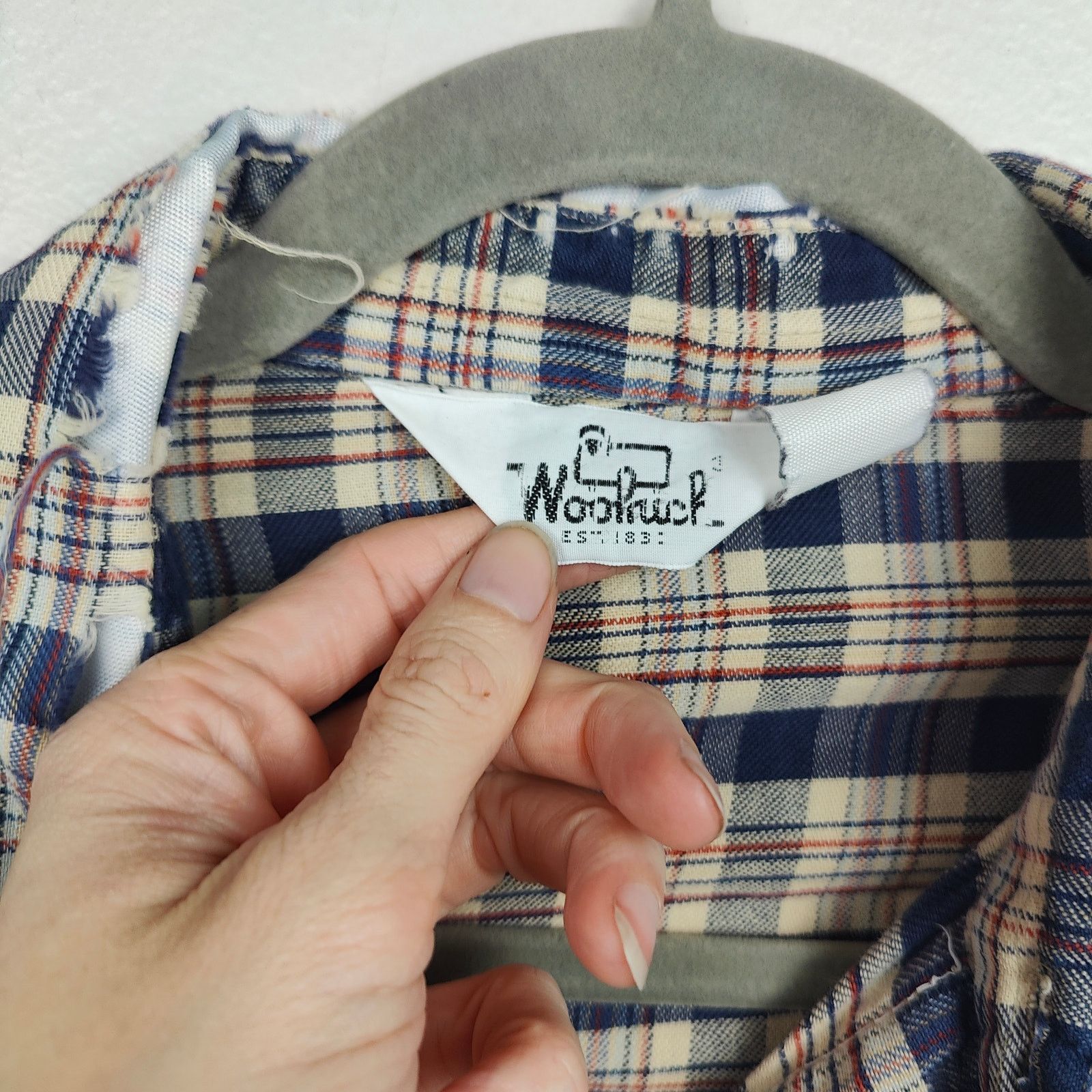 Other Vintage Woolrich Western Shirt Mens XL Beige Blue Plaid Size US XL / EU 56 / 4 - 9 Thumbnail