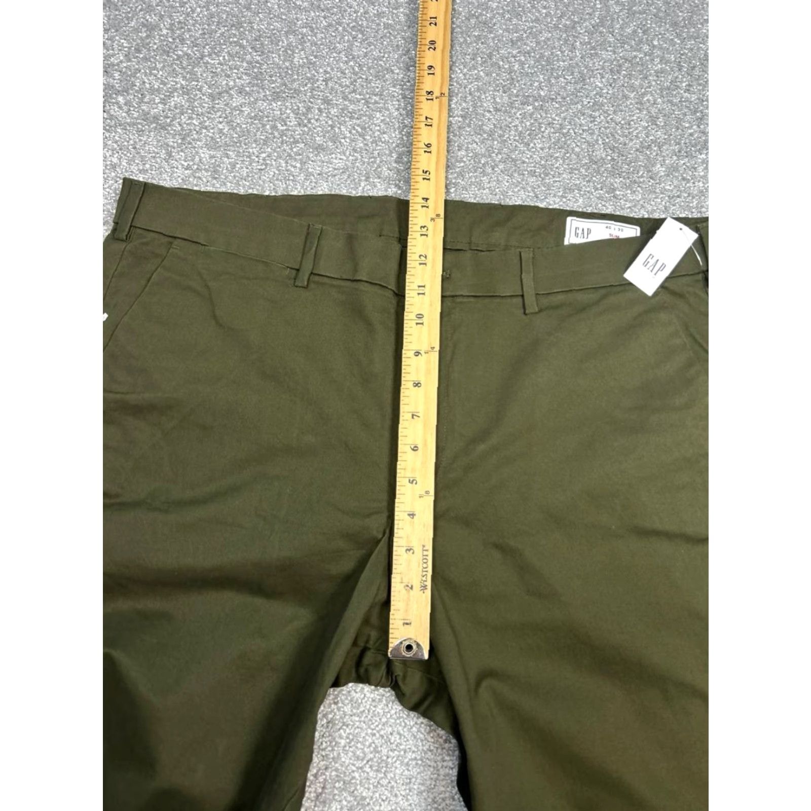 Gap Gap Slim Khakis Pants Mens 40 Green Cotton Water Resistant Stretch High Rise New Size US 40 / EU 56 - 4 Thumbnail