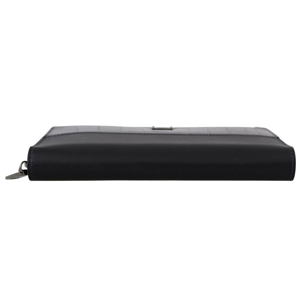 Dolce & Gabbana Dolce & Gabbana Black Zip Around Continental Clutch Leather Size ONE SIZE - 4 Thumbnail