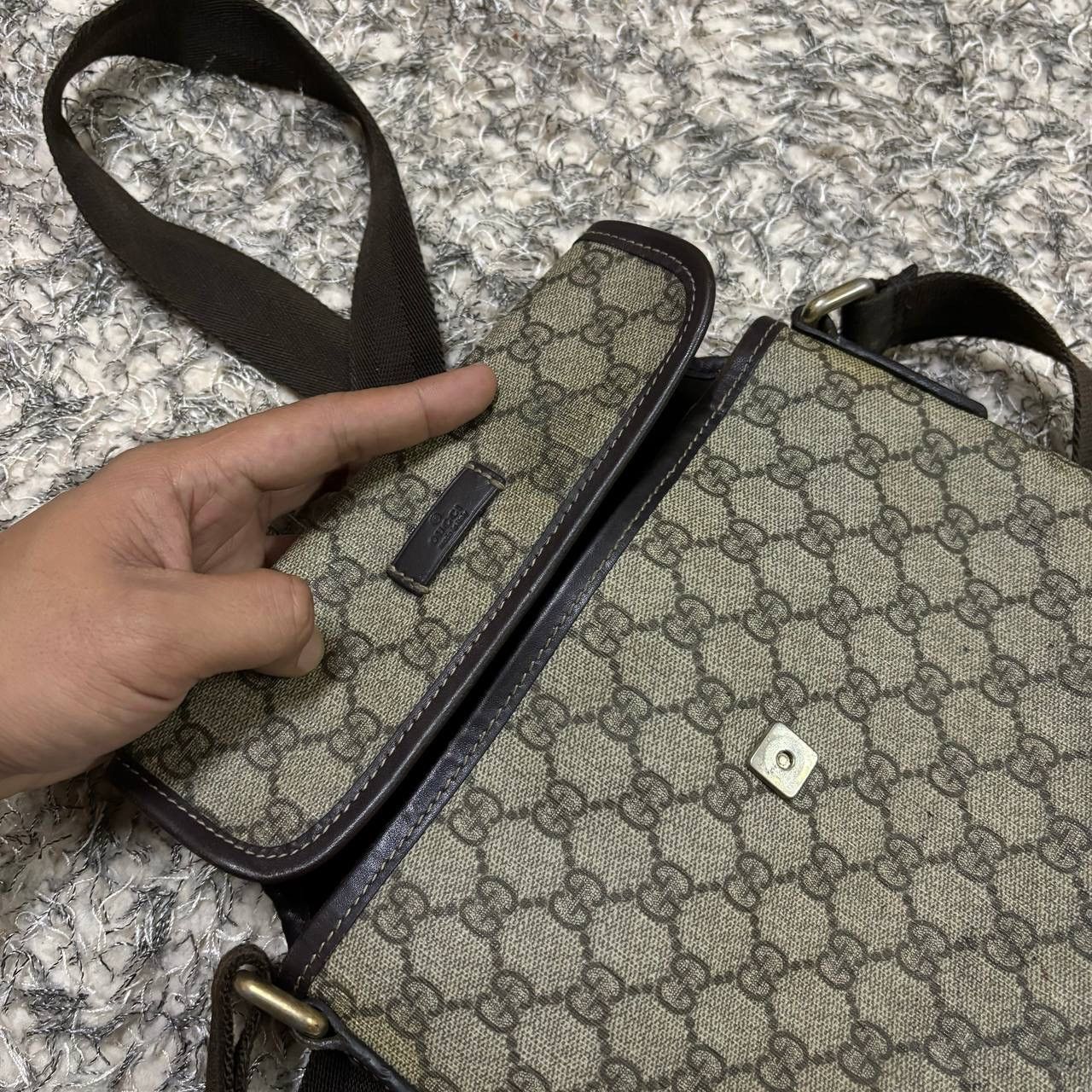 Gucci Vintage Gucci GG Supreme Small Messenger Bag Crossbody Italy Size ONE SIZE - 6 Thumbnail