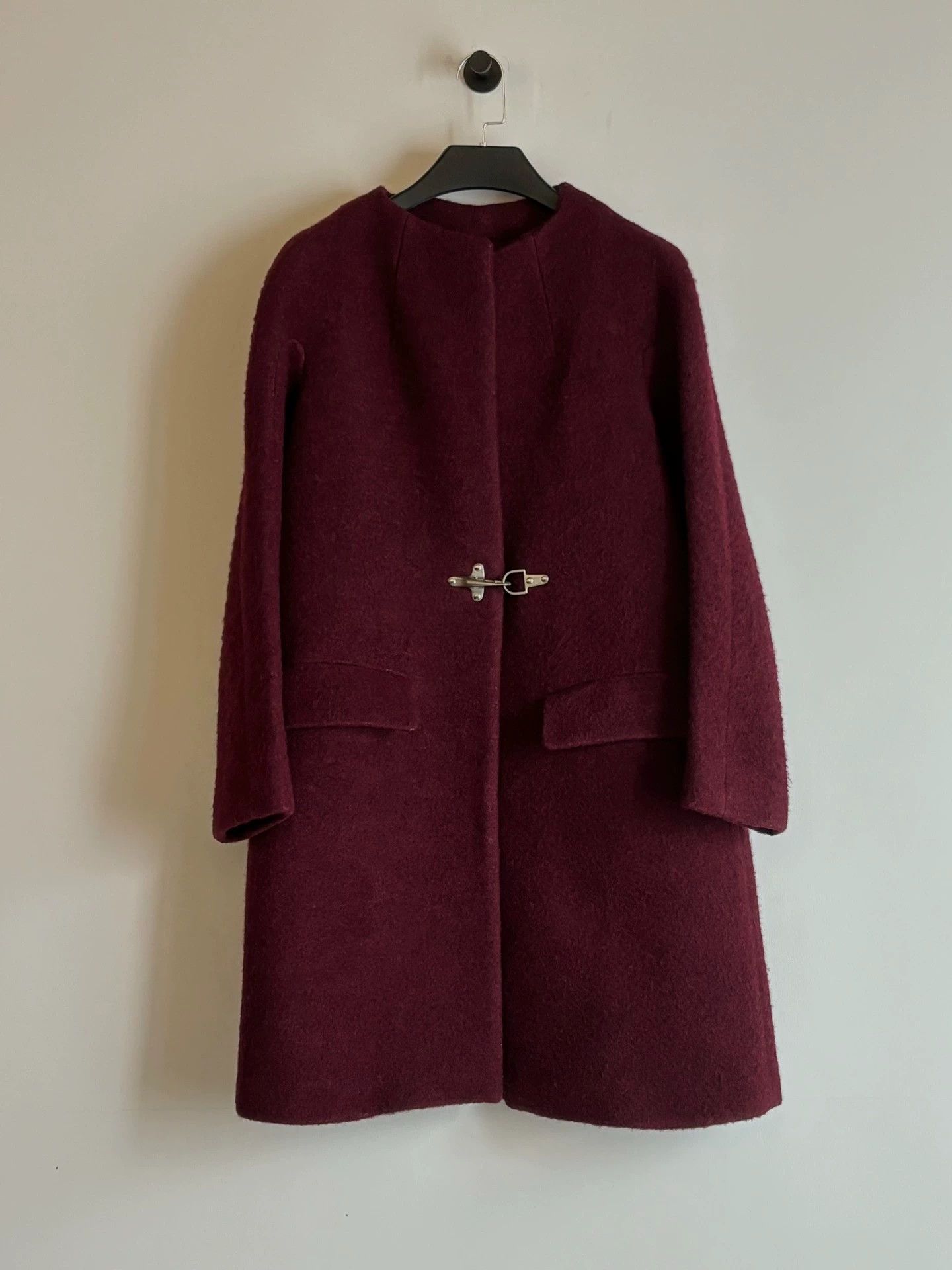 Dries Van Noten Dries Van Noten AW14 Bordeaux Airplane Button Wool Coat 36 Size XS / US 0-2 / IT 36-38 - 1 Thumbnail