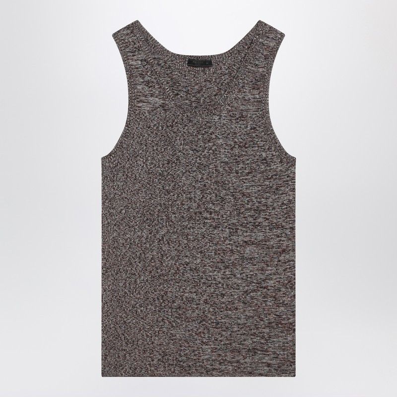 Prada Prada Ribbed Tank Top With Blue/Brown Pattern Size US L / EU 52-54 / 3 - 1 Thumbnail