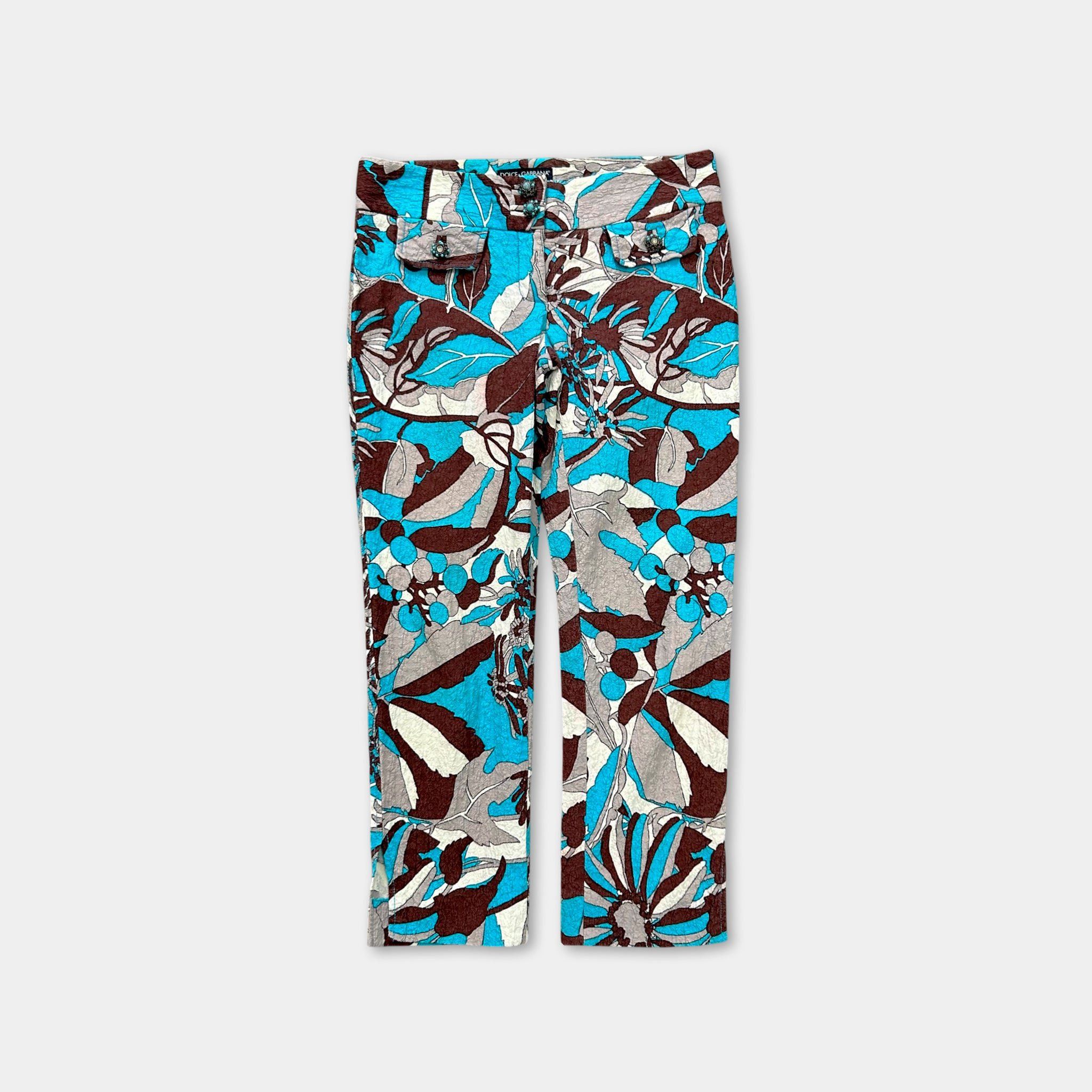 Dolce & Gabbana Dolce & Gabbana 2000's Floral Jacquard Capri Shorts Size XS / US 0-2 / IT 36-38 - 1 Thumbnail