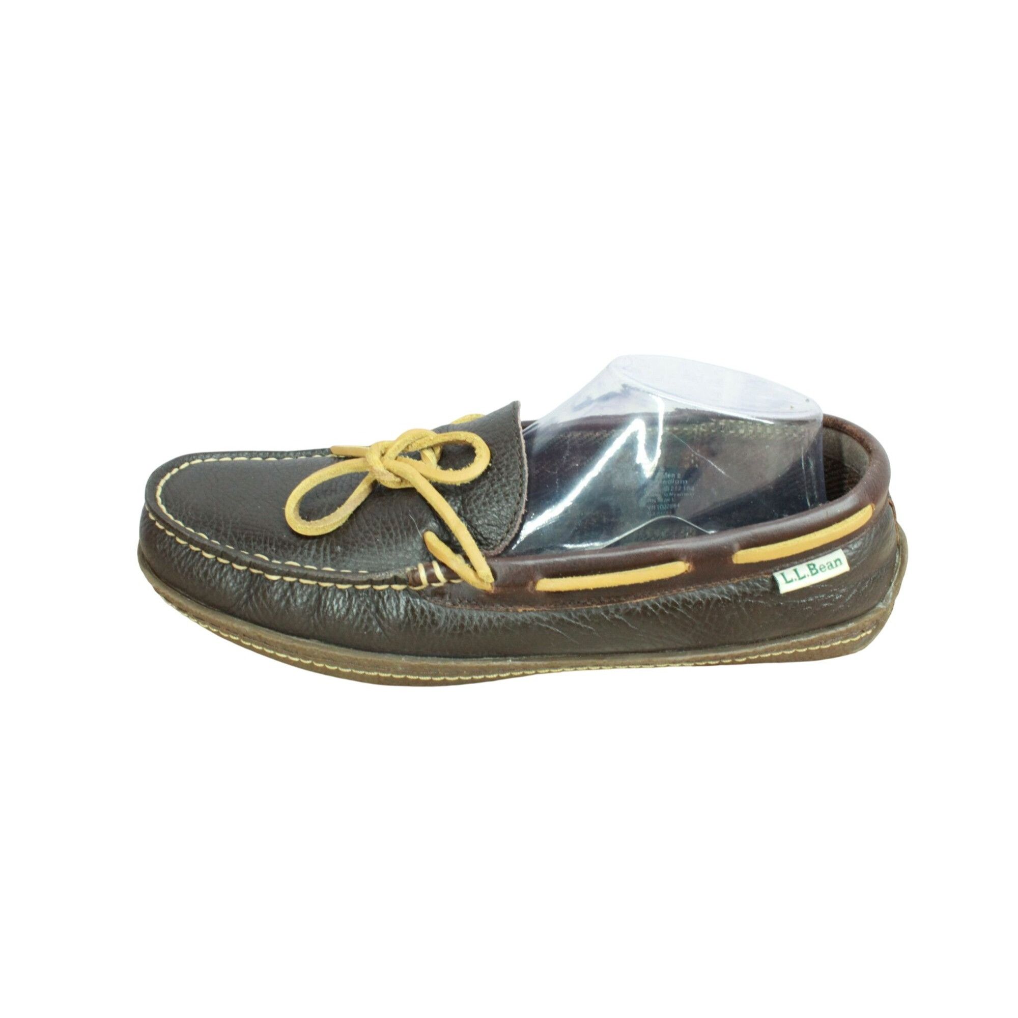 L.L. Bean × Leather LL Bean Men's Leather Flannel Lined Moccasin Slippers 8 M Size US 8 / EU 41 - 1 Thumbnail