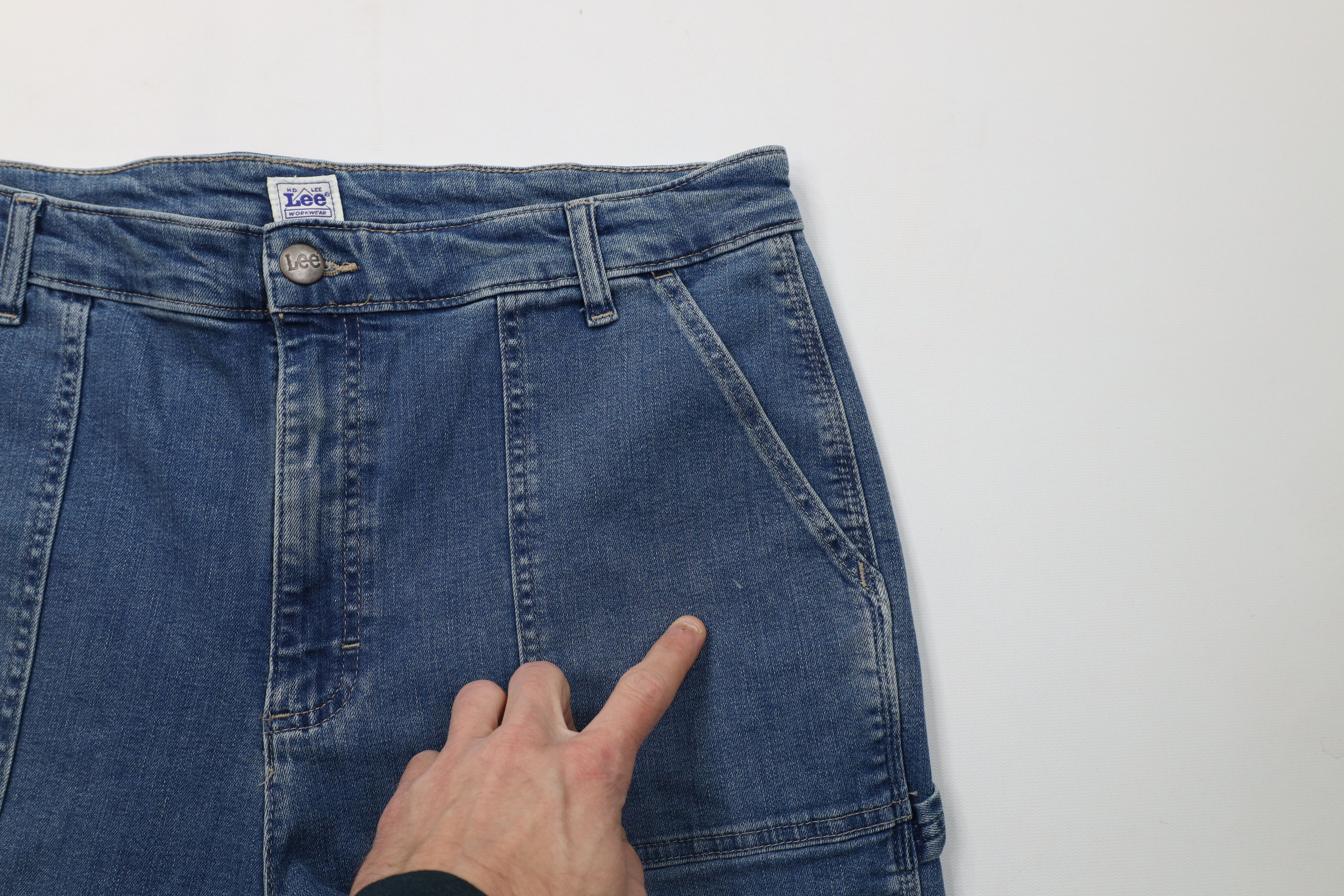 Lee Vintage Lee Workwear Stretch Utility Wide Leg Dungaree Jeans Size XXL / US 16-18 / IT 52-54 - 8 Thumbnail