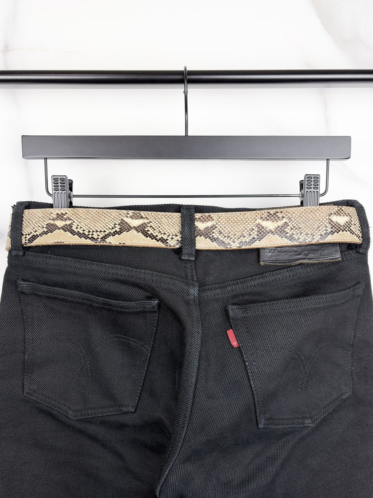Junya Watanabe Junya Watanabe Snakeskin Silver Buckle Belt Tan Size ONE SIZE - 2 Thumbnail