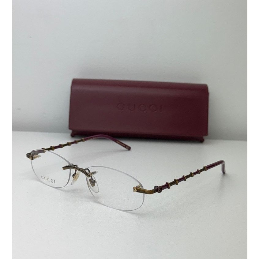 Gucci NEW Gucci GG0857OK Bronze Bamboo Rimless Eyeglass Frames Size ONE SIZE - 1 Thumbnail