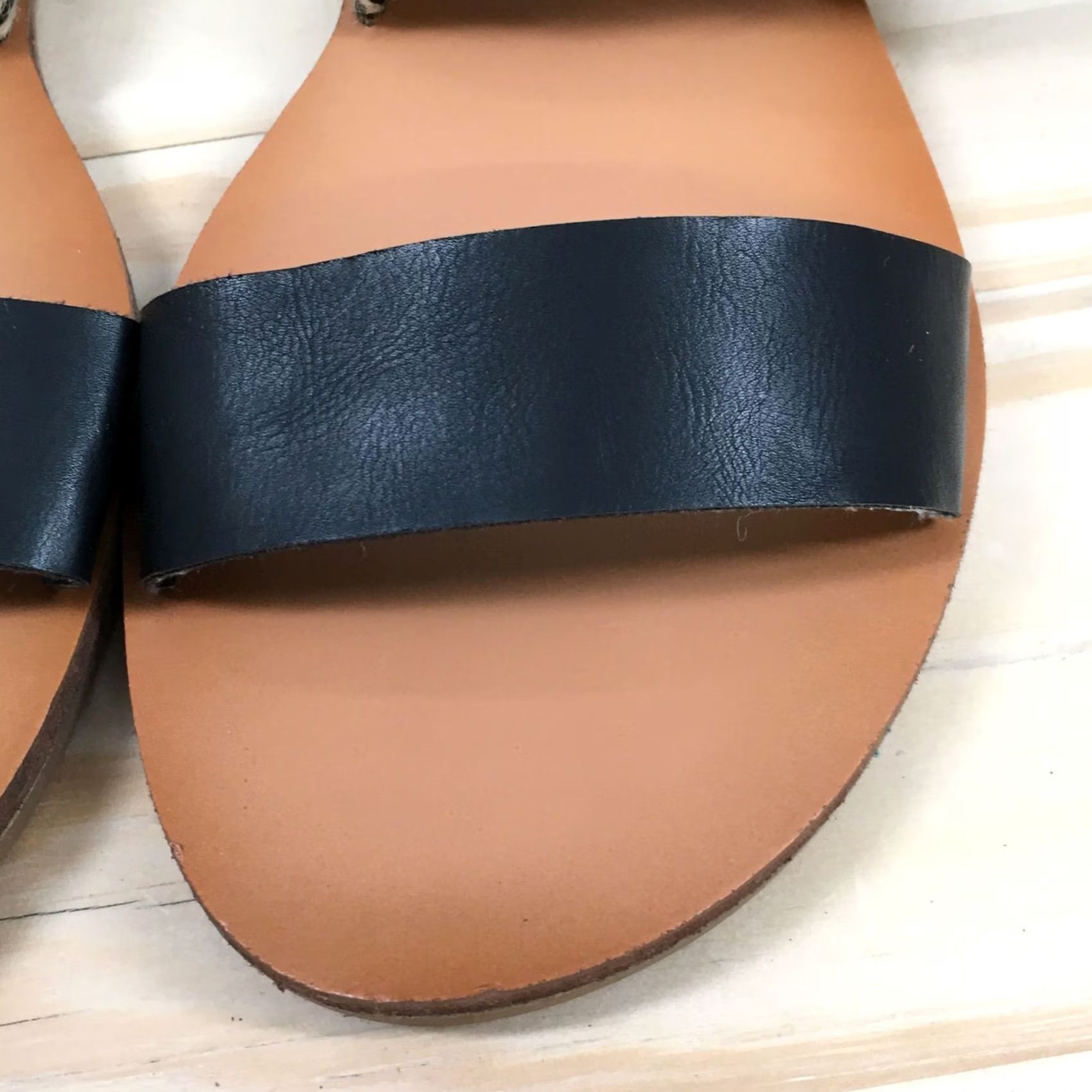 Dolce Vita DV by Dolce Vita Sandals Womens Slide Black Leather Two Strap Slip On Casual 11 Straps Leather DVSL etc Size US 11 / IT 41 - 5 Thumbnail