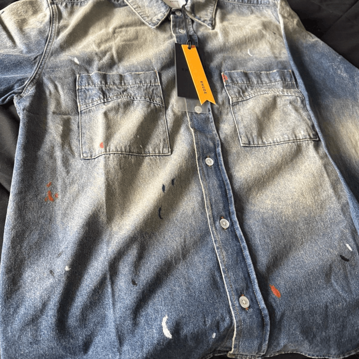 Rhude Rhude Paint Splatter Denim Shirt – Medium – New Size US M / EU 48-50 / 2 - 4 Thumbnail