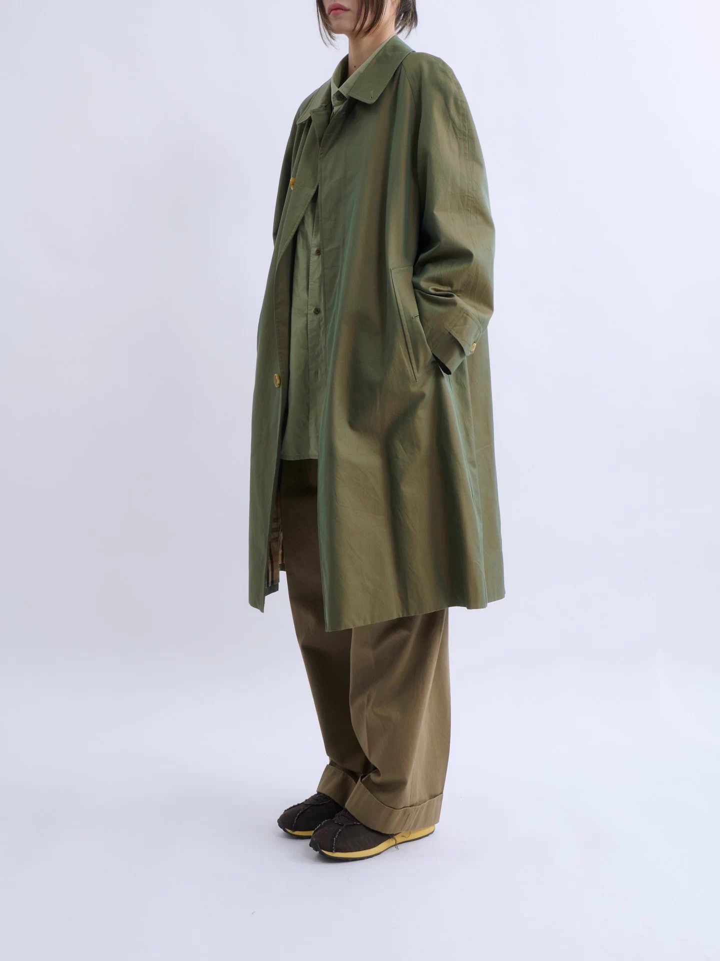 Burberry Burberrys 90s Classic Jade Green Trench Coat Size L / US 10 / IT 46 - 2 Thumbnail