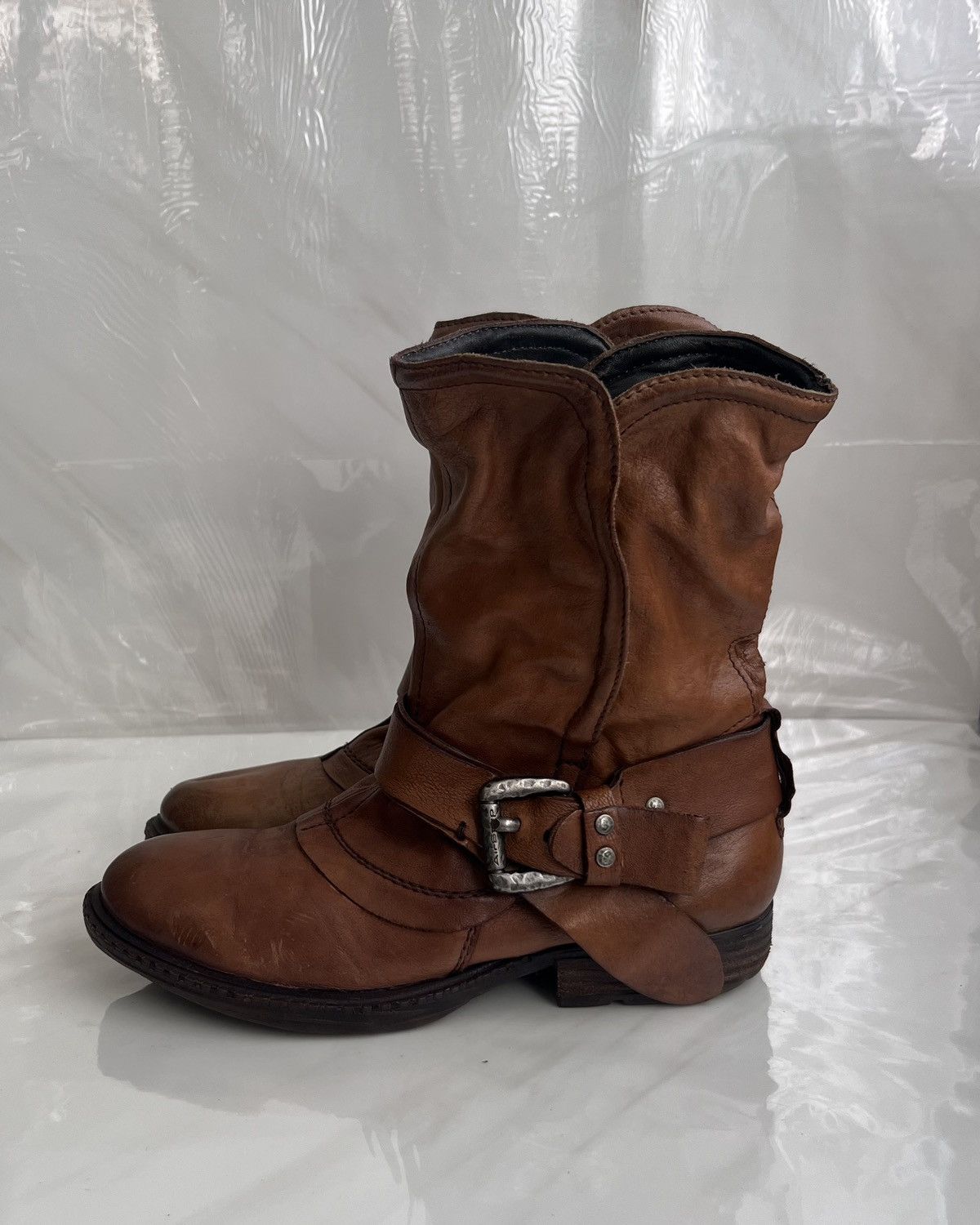 A.S.98 As 98 Airstep Zipper Boho Biker brown distressed boot Size US 8 / IT 38 - 4 Thumbnail