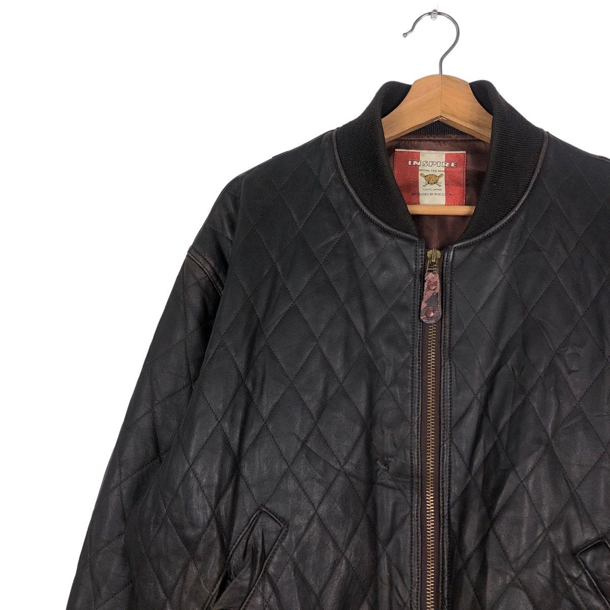 Japanese Brand 🔥Vintage Fly Leather Jacket Riot Military Bigi Japan Size US L / EU 52-54 / 3 - 7 Thumbnail