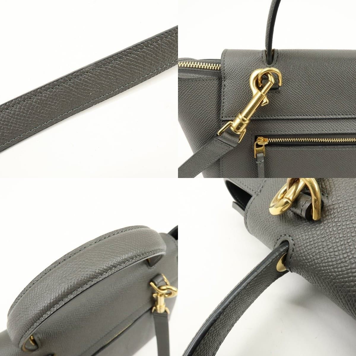 Celine Celine Belt Bag Calfskin Top Handle Gray Size ONE SIZE - 4 Thumbnail