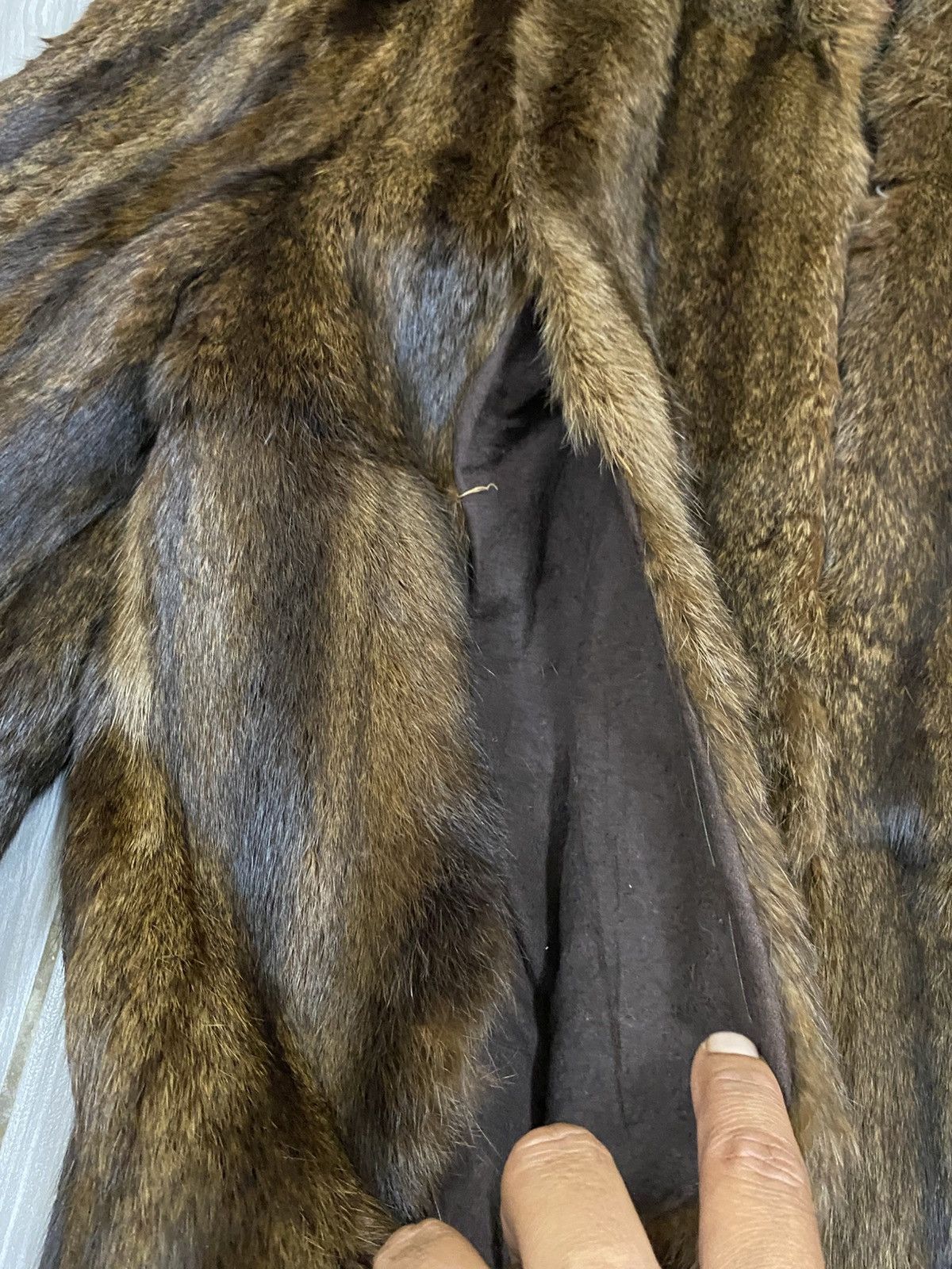 Vintage Vintage Real Fur Coat Brown Striped Jacket Size S / US 4 / IT 40 - 7 Thumbnail
