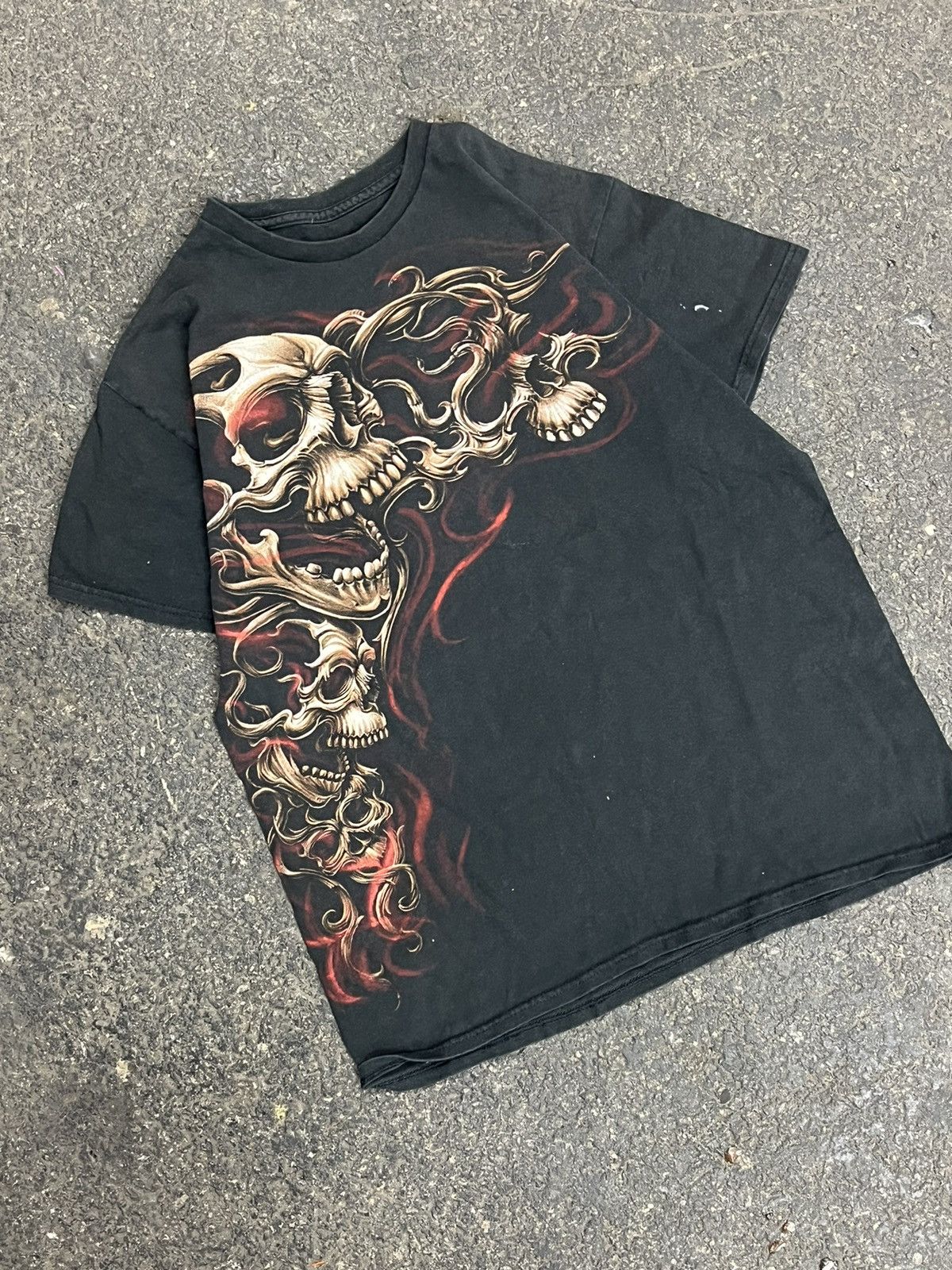 Vintage Grunge skull affliction style shirt hyper rare y2k skater Size US M / EU 48-50 / 2 - 1 Thumbnail