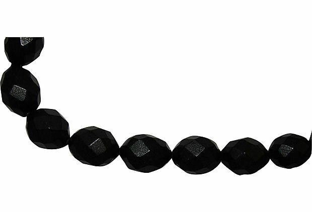 Designer Faceted Black Bakelite Bead Necklace Size ONE SIZE - 3 Thumbnail
