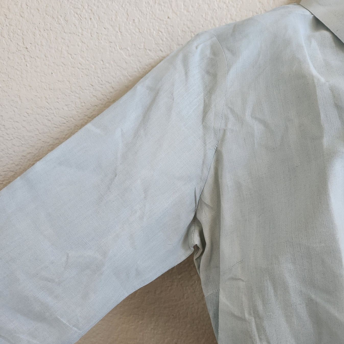 Old Navy Old Navy Light Blue Green Button Up Collard Top XL Linen Size XL / US 12-14 / IT 48-50 - 2 Thumbnail