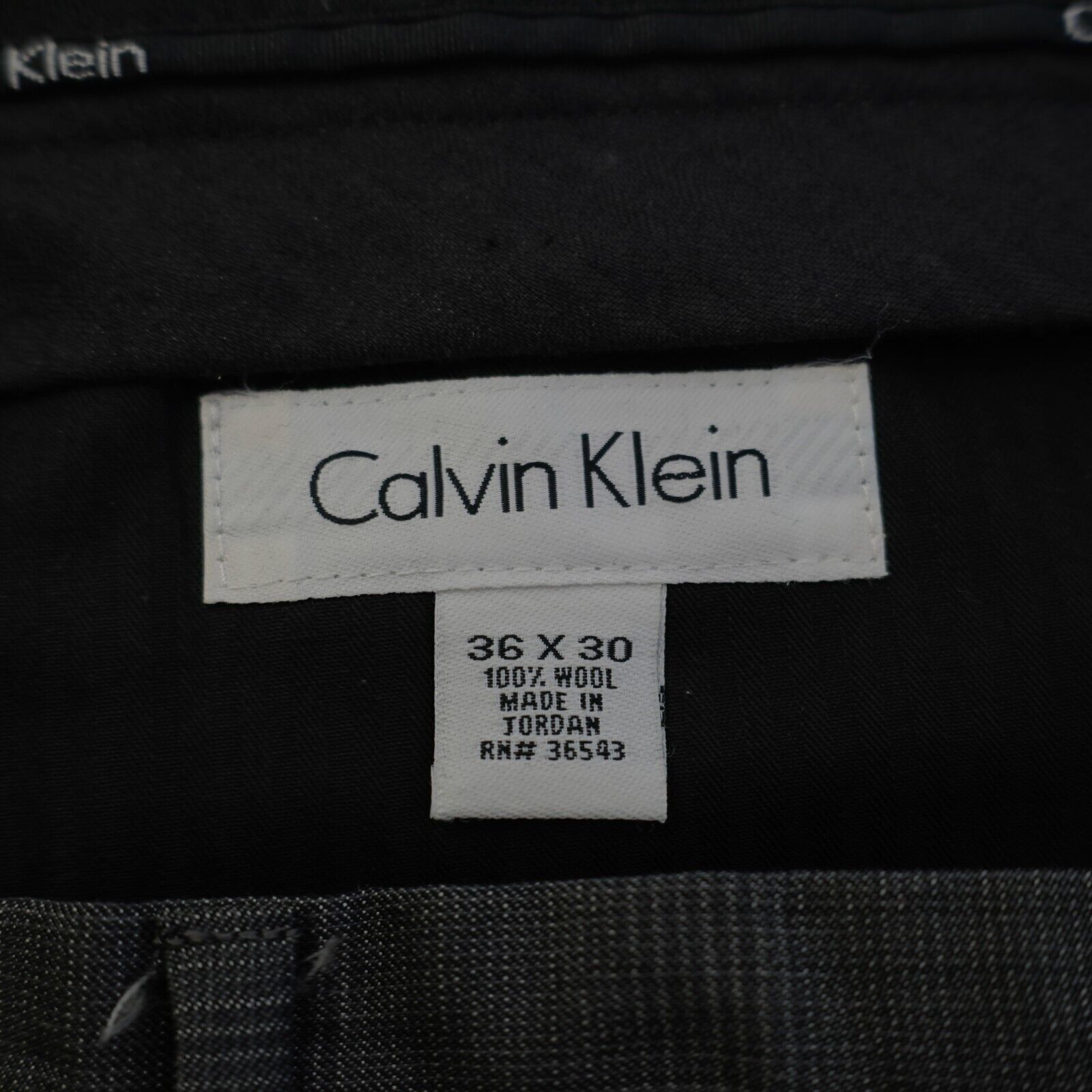 Calvin Klein Calvin Klein Gray Wool Plaid Mid Rise Flat Front Dress Pants Size 36R - 12 Thumbnail