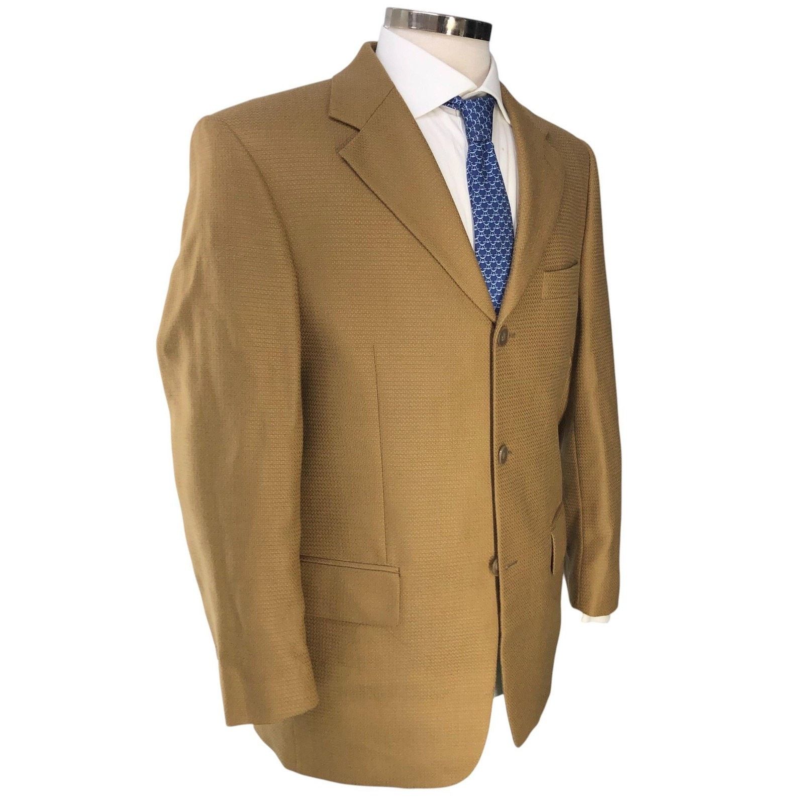 Daniel Hechter Daniel Hechter Blazer 40R Camel Wool Sport Coat Three Button Size 40R - 12 Thumbnail