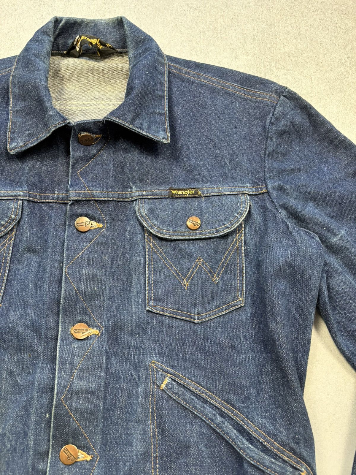 Wrangler Vintage Wrangler Denim Trucker Jacket Black Tag 80s Rare Size US S / EU 44-46 / 1 - 4 Thumbnail