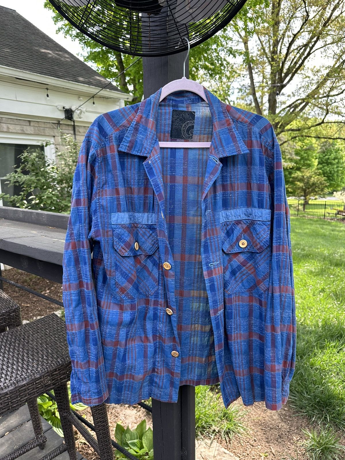 image of Visvim Ict Kurtz Shirt in Navy, Men's (Size XL)