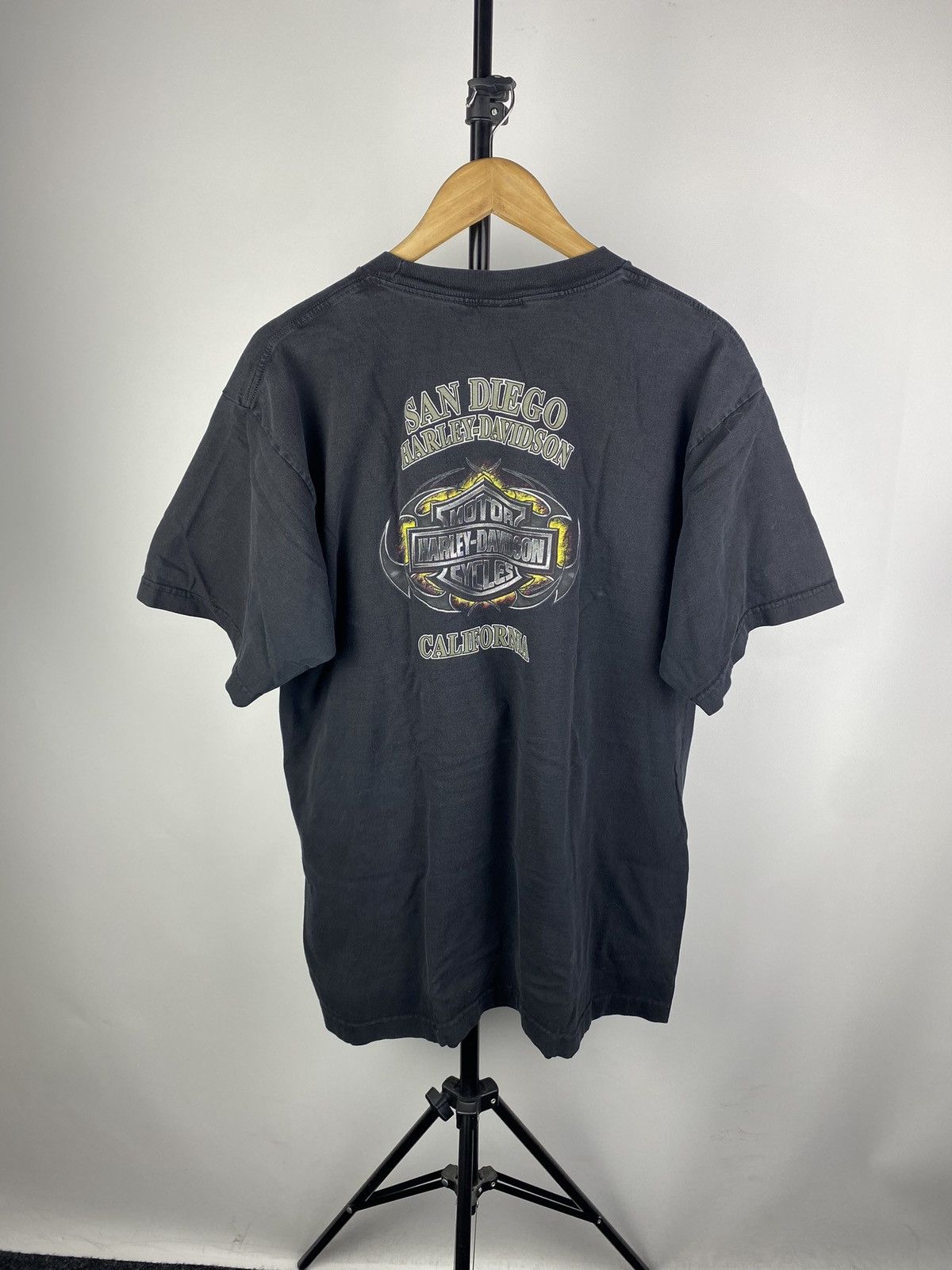Harley Davidson × Vintage 🔥VNTG Harley Davidson tee San Diego California Washed Black Size US XL / EU 56 / 4 - 8 Thumbnail