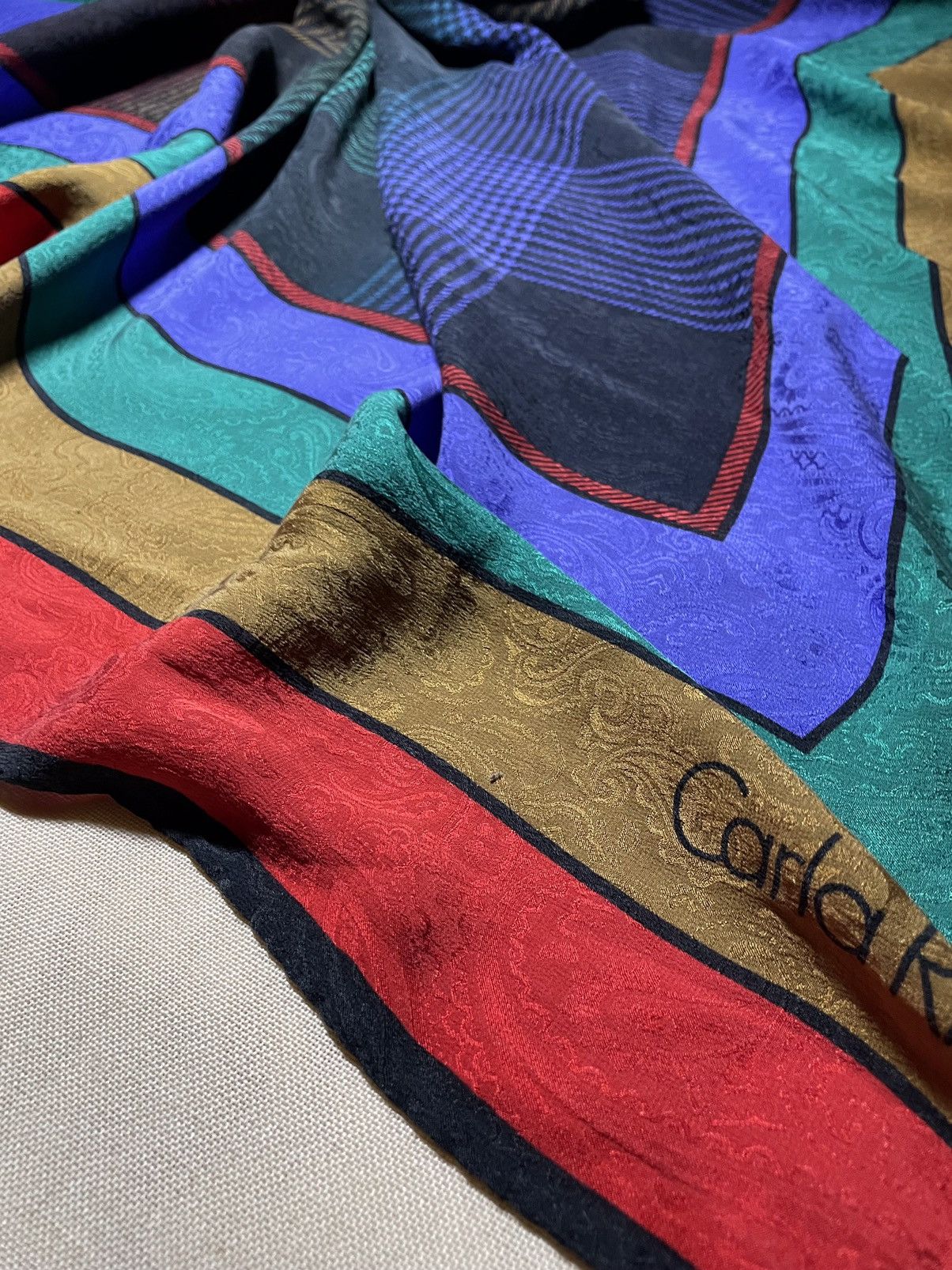 SikSilk × Vintage Carla Ri vintage jacquard large silk scarf / shawl Size ONE SIZE - 10 Thumbnail