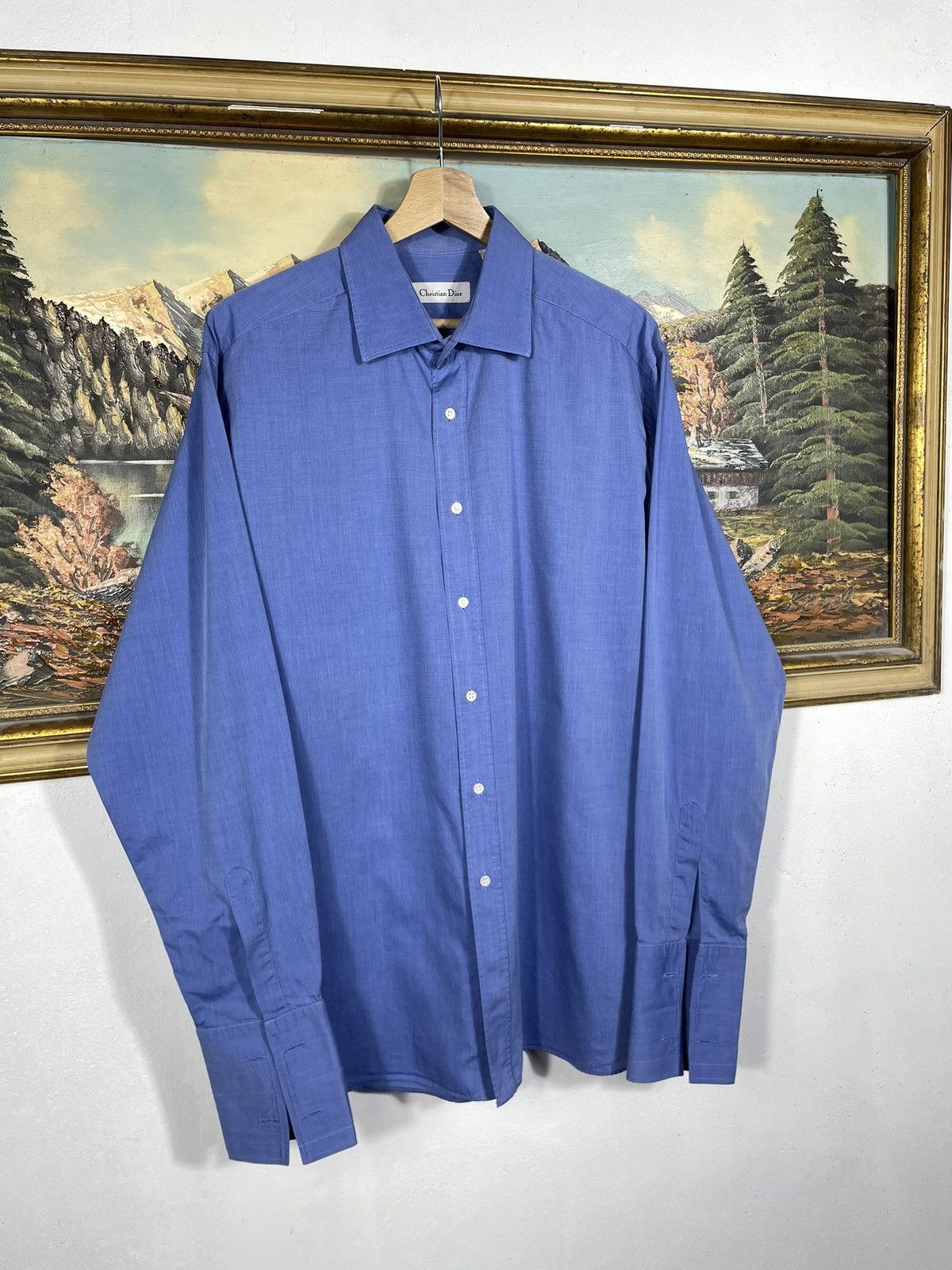 Christian Dior Monsieur Christian Dior Vintage Blue Button Ups Shirt Old Money Size US XL / EU 56 / 4 - 3 Thumbnail