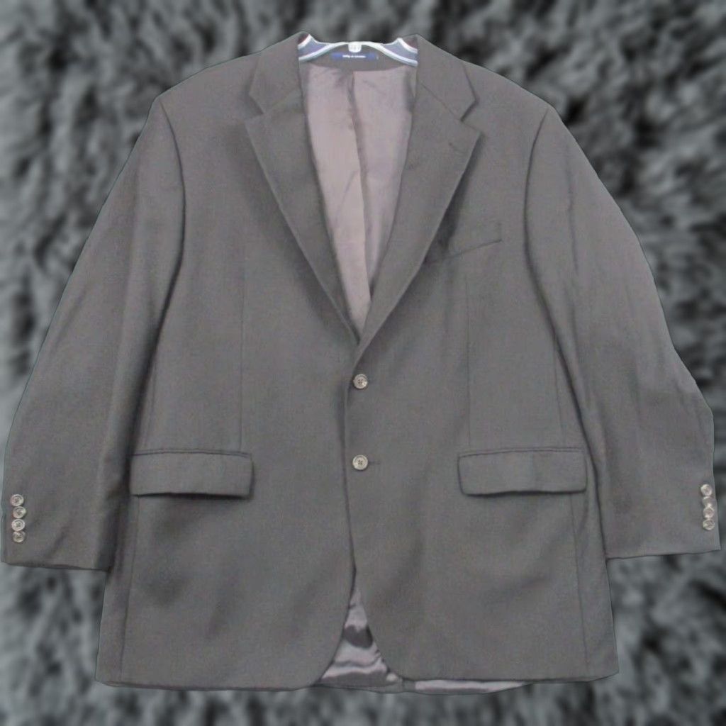 Ralph Lauren LAUREN RALPH LAUREN Wool Sport Jacket Blazer 46R Black Notch Lapel Men's Wool Tweed Sportcoat Vintage? Size 46R - 1 Thumbnail