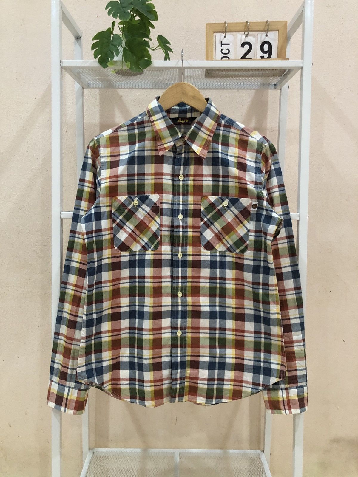 Bape OG Vintage A Bathing Ape Plaid Flannel Button Down Shirts Size US S / EU 44-46 / 1 - 1 Thumbnail