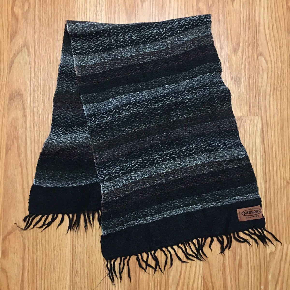 Missoni MiSSONI Vintage Wool Stripped Mens Scarf Size ONE SIZE - 2 Thumbnail