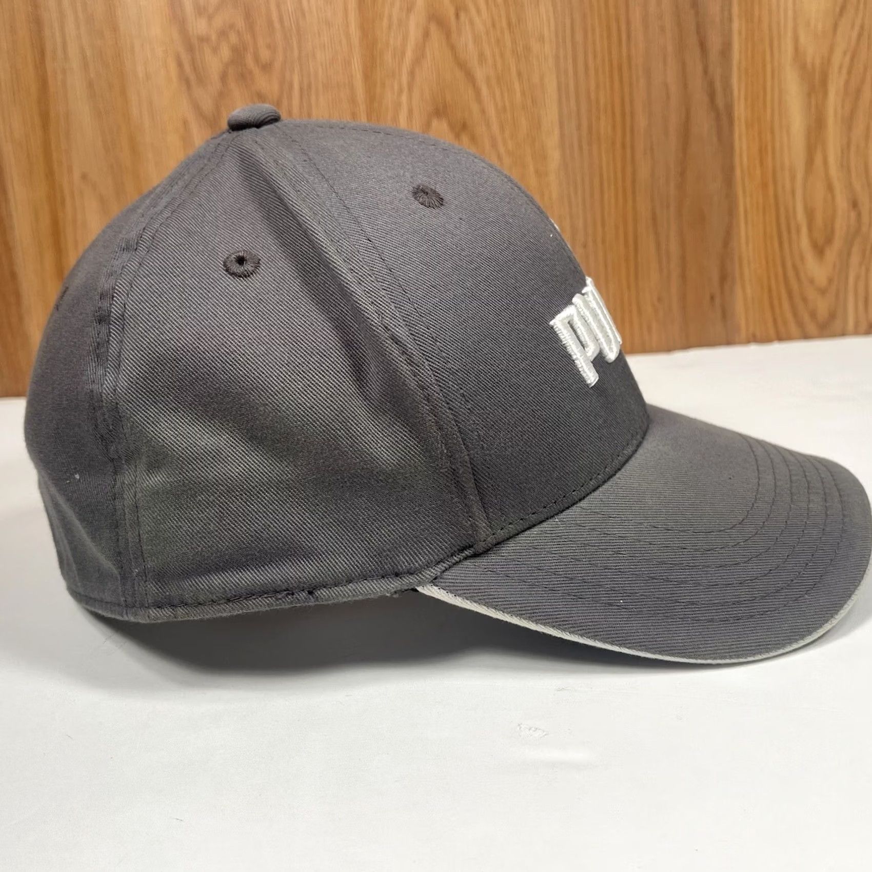 Puma PUMA Embroidered Stretch Fitted Baseball Hat Cap Adult Size L/XL Solid Gray Size ONE SIZE - 6 Thumbnail