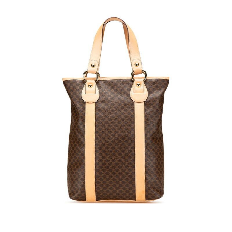Celine Celine Macadam Pvc Leather Tote Bag Leather Tote Bag in Brown, Women's