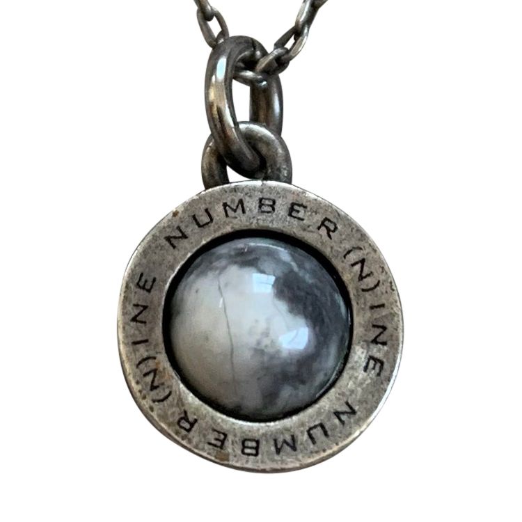 Pre-owned Number N Ine Number (n)ine Gemstone Logo Necklace In Silver