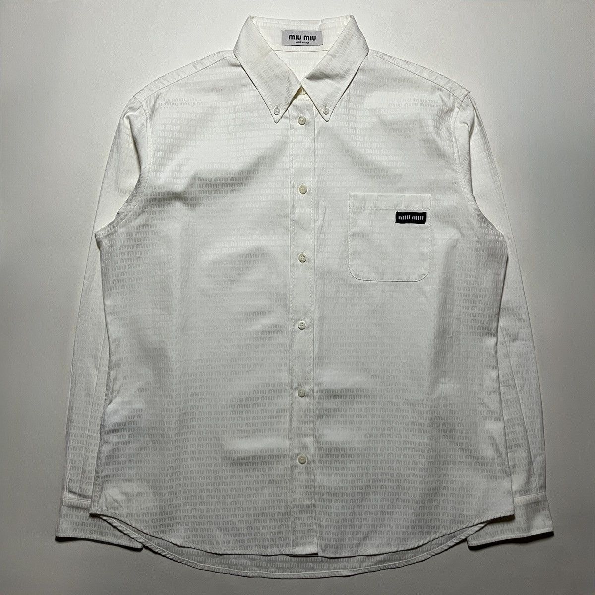 Miu Miu Miu Miu Monogram Button-down Shirt Size US M / EU 48-50 / 2 - 2 Thumbnail