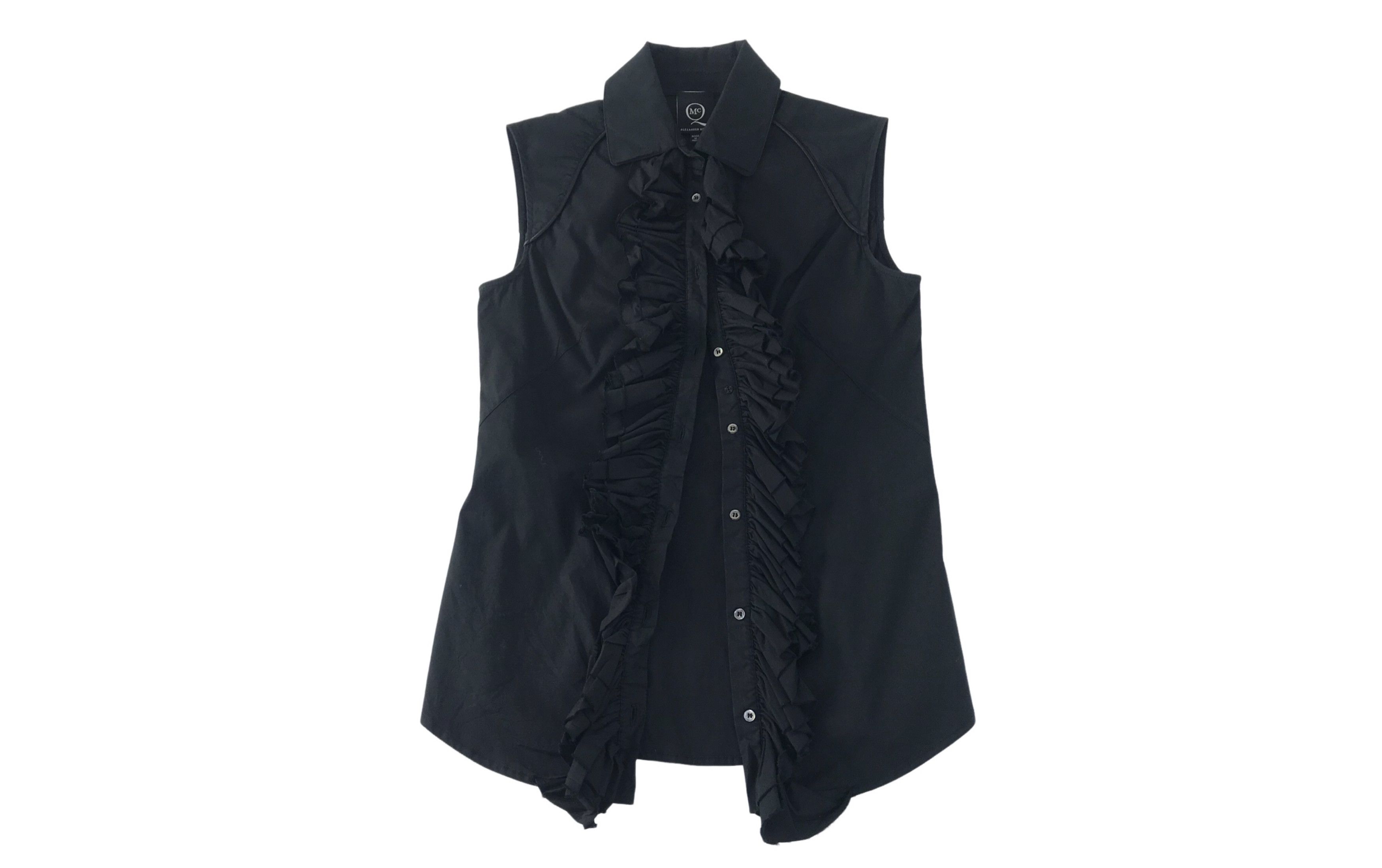 トップス McQ ALEXANDER MCQUEEN frill shirts Women's Ruffled Cotton Shirt in White | Alexander McQueen US