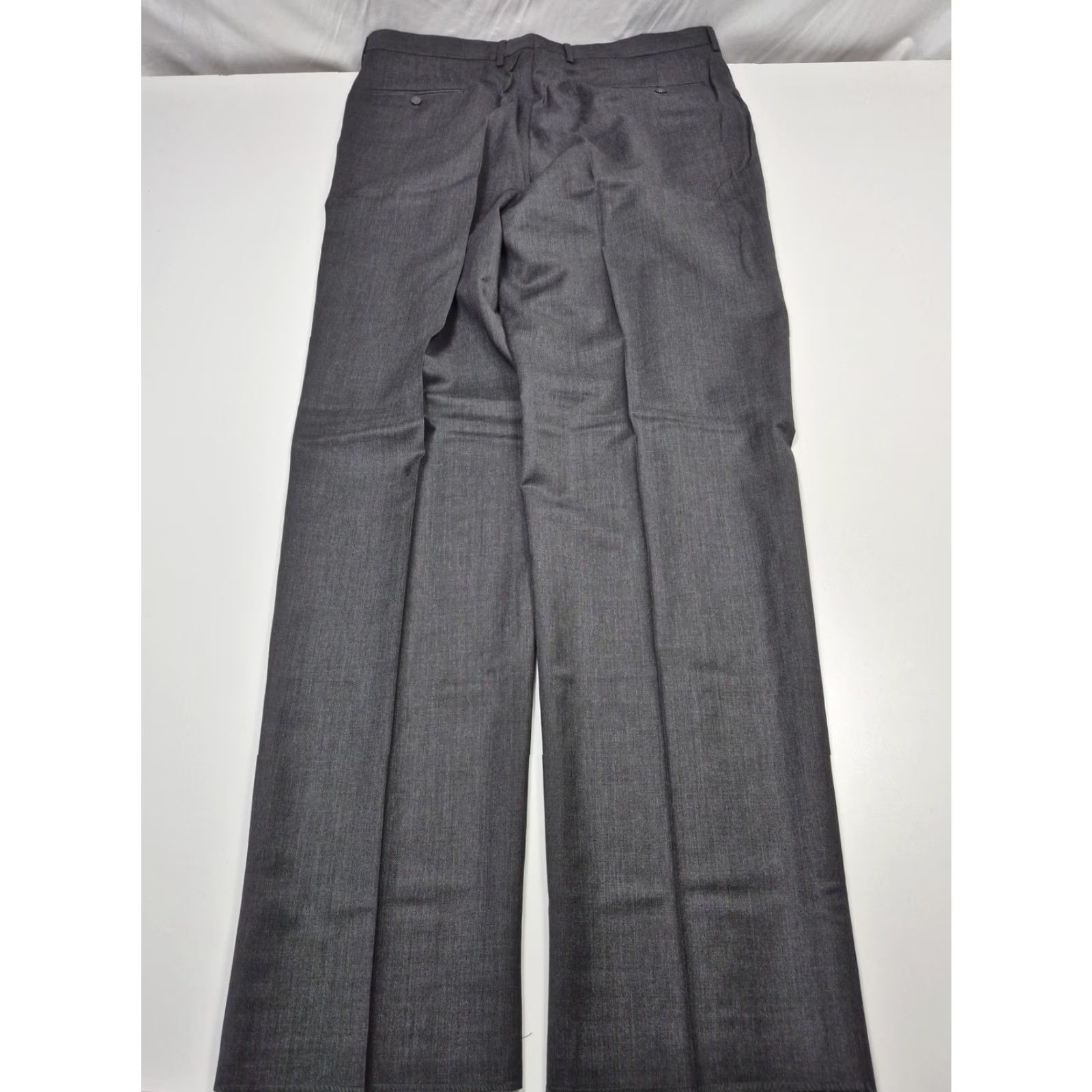 Vintage Enrico Visconti Dress Pants Mens 42x36 Gray Wool Straight Italy Flat Front Size US 42 / EU 58 - 7 Thumbnail