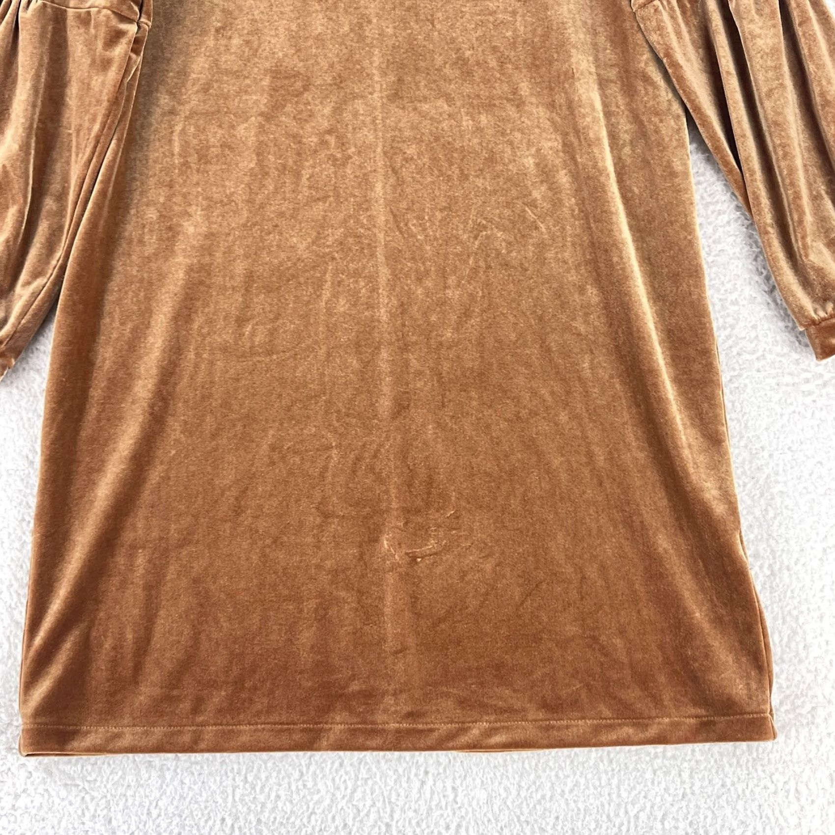 Madewell Madewell Velvet Balloon Sleeve Dress Womens Small Gold V-Neck Pullover Comfy Size S / US 4 / IT 40 - 5 Thumbnail